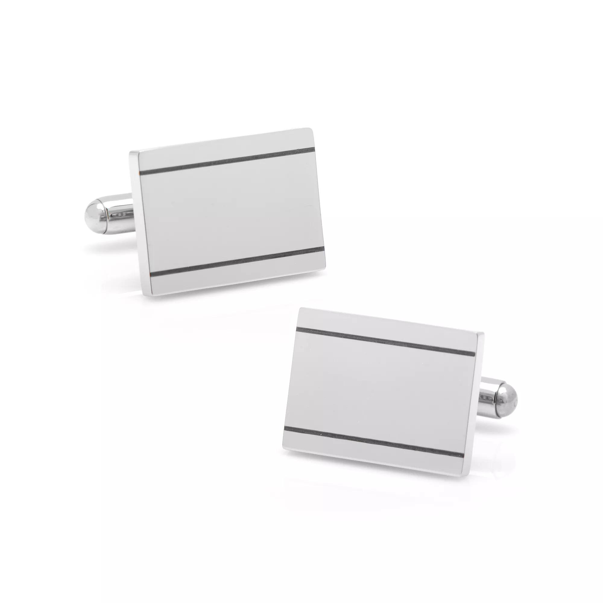Men's Cuff Links, Inc. Framed Cuff Links, Silver Product Image