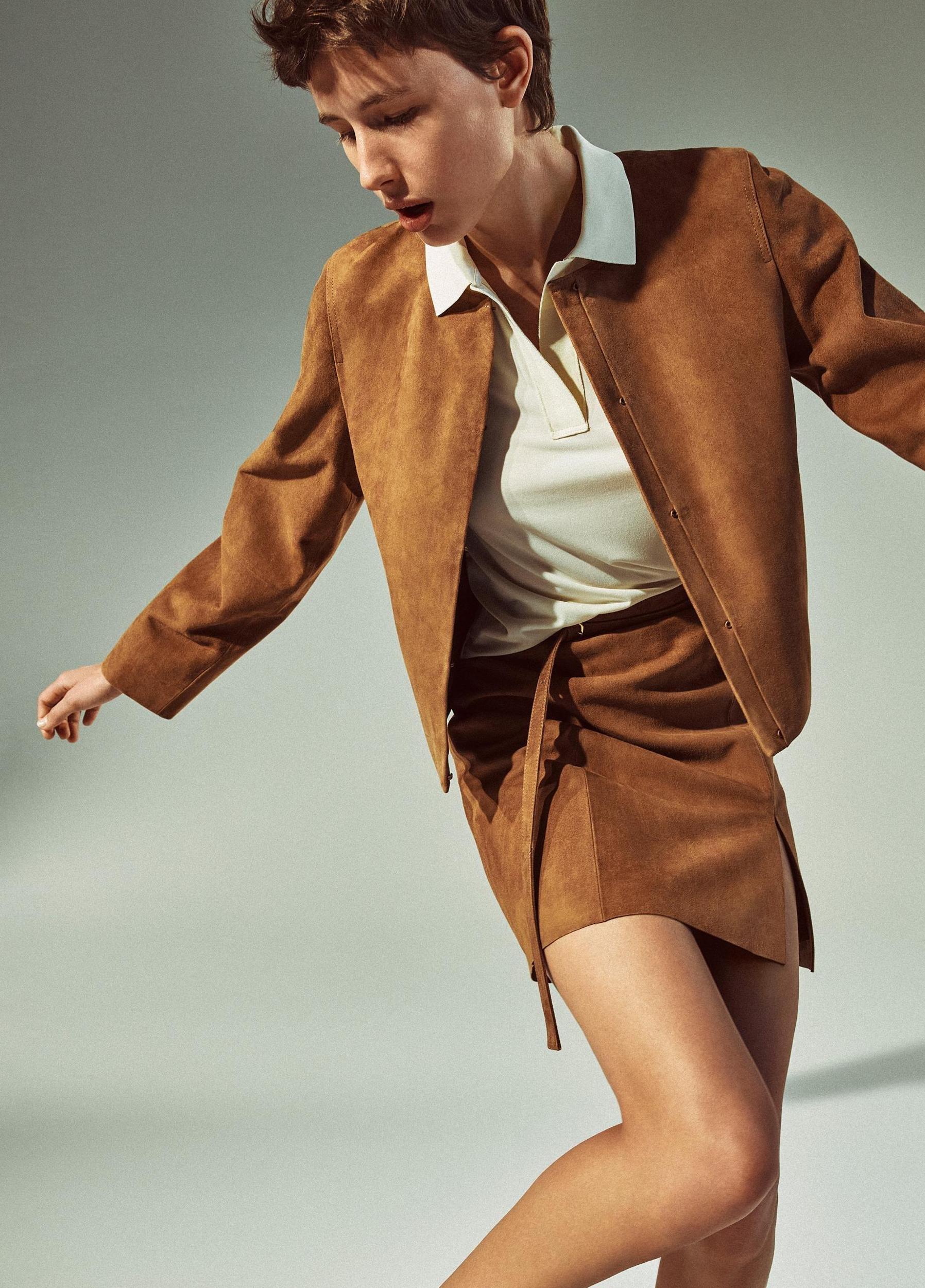 Belted Suede Skirt Product Image