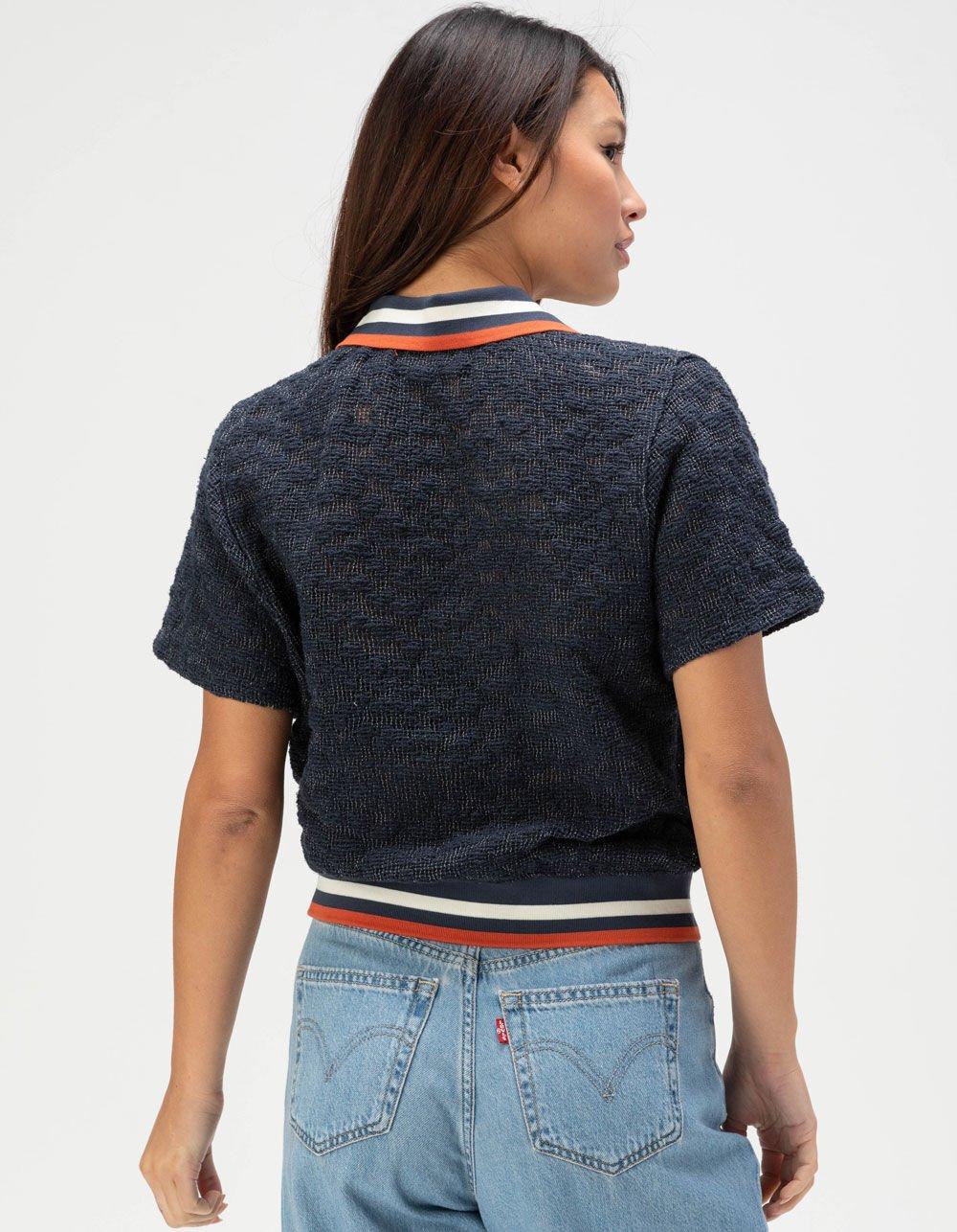 BRIXTON Retro Mesh Womens Polo Shirt - NAVY Product Image