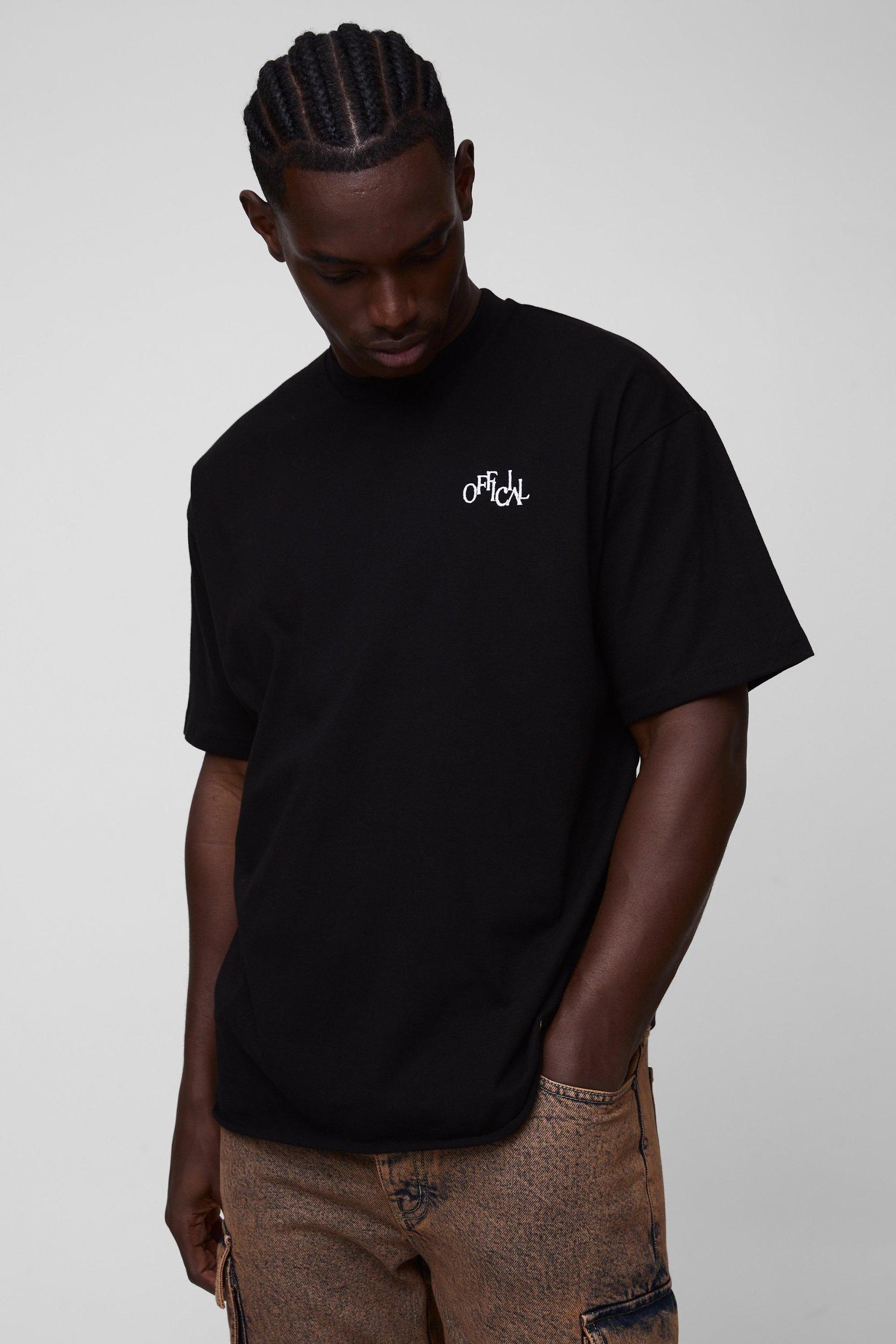 Oversized Official Back Print T-Shirt With Woven Label | boohooMAN USA Product Image