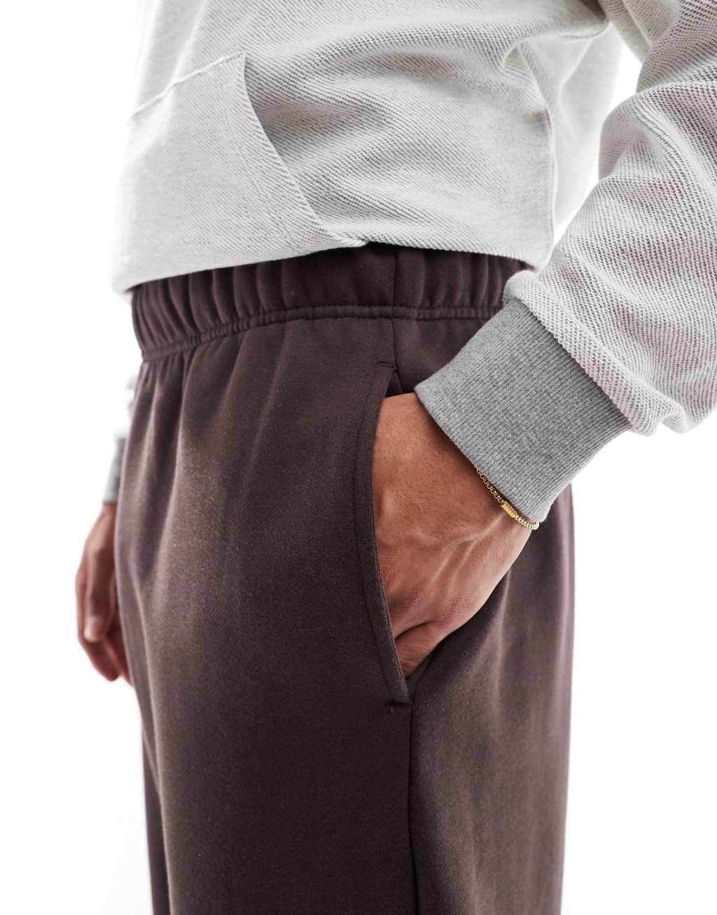 ASOS DESIGN premium heavyweight oversized sweatpants 400gsm in brown Product Image