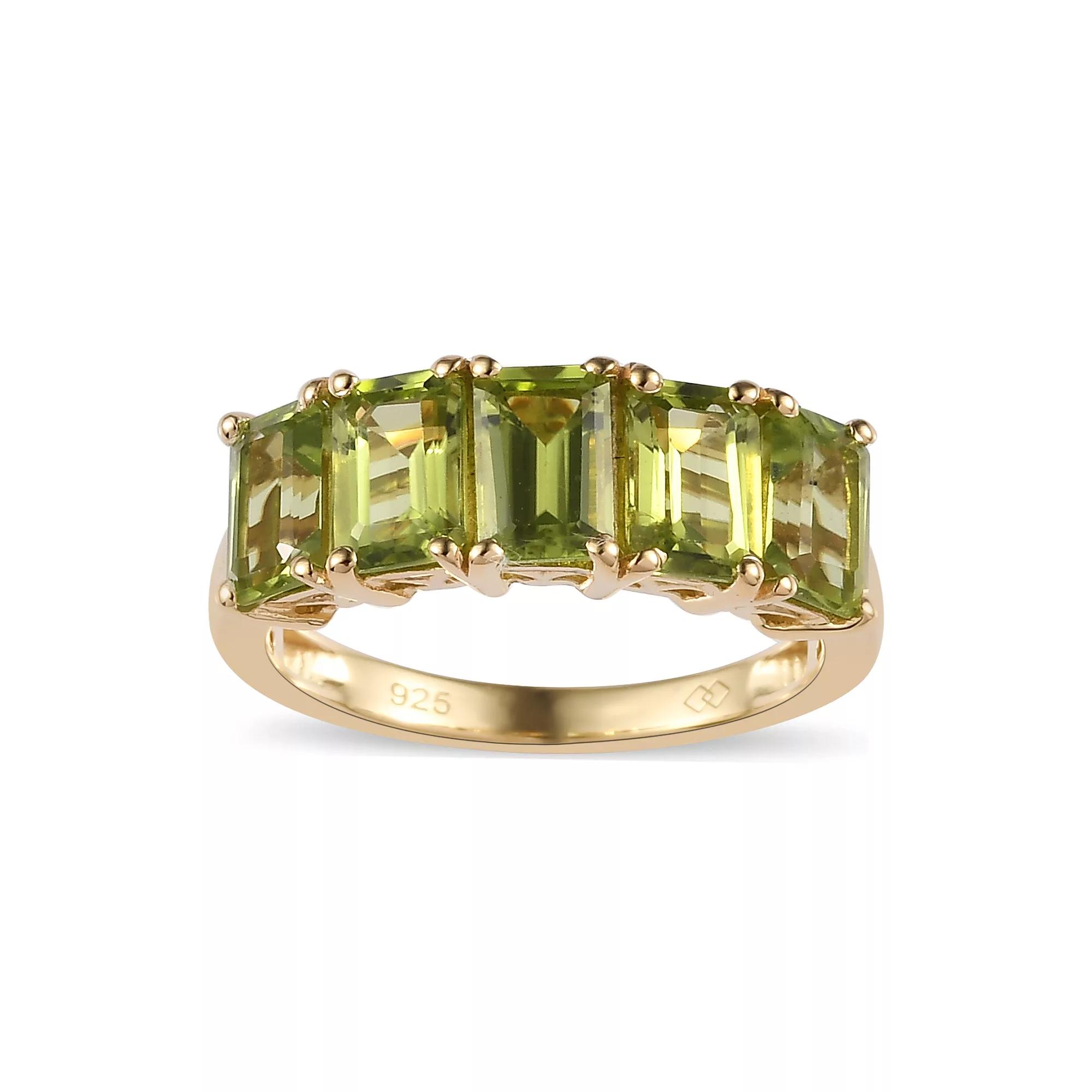 14k Gold Over Silver Natural Peridot Ring, Women's, Size: 6 Product Image