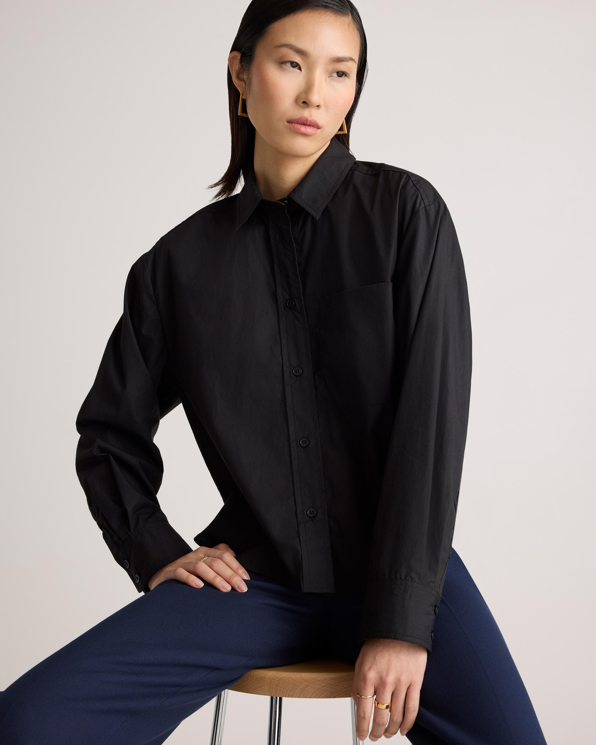 Quince | Women's Poplin Cropped Long Sleeve Shirt Size XL, Organic Cotton Product Image