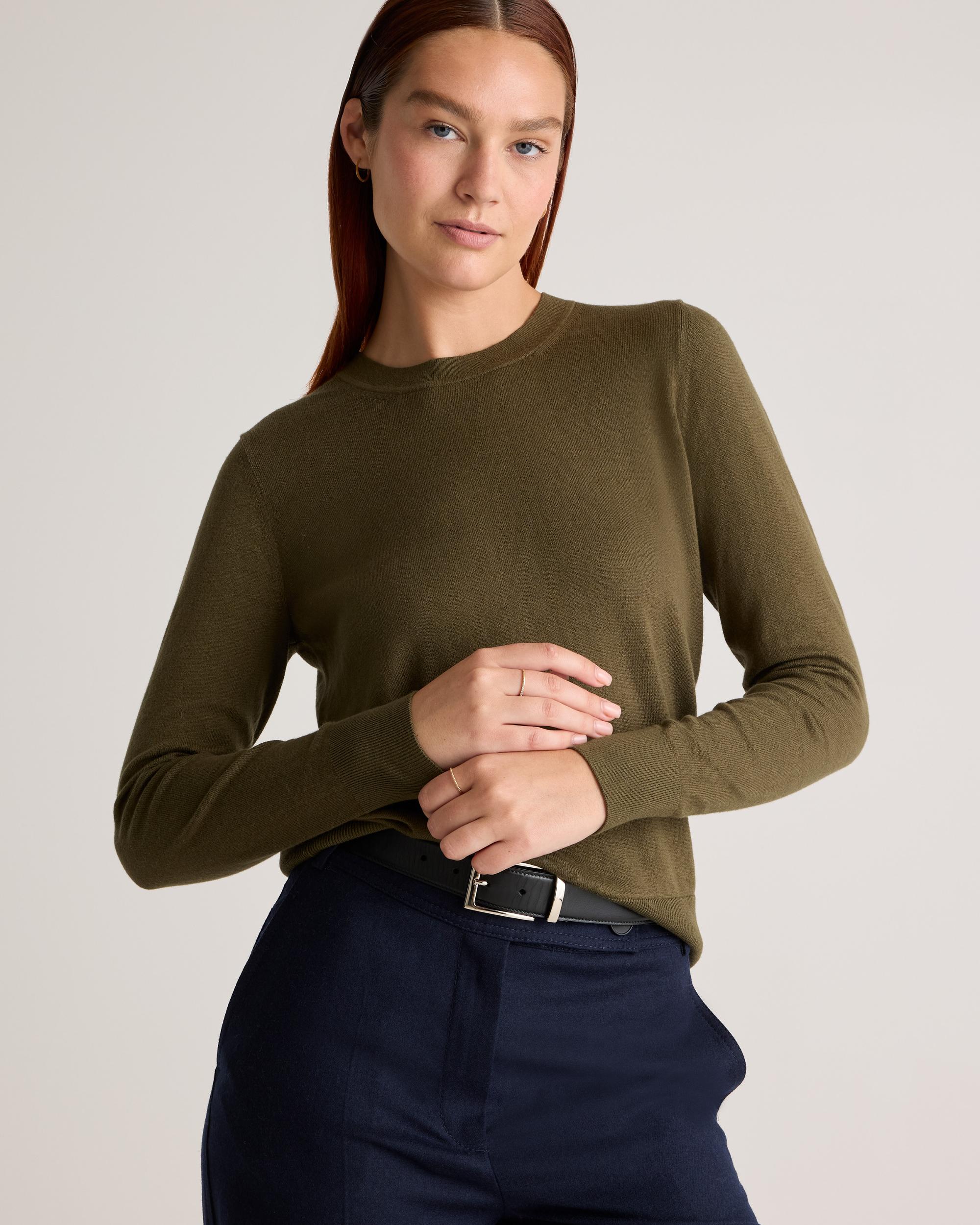 Quince | Women's Lightweight Cotton Cashmere Crew Sweater Size XS, Organic Cotton Product Image