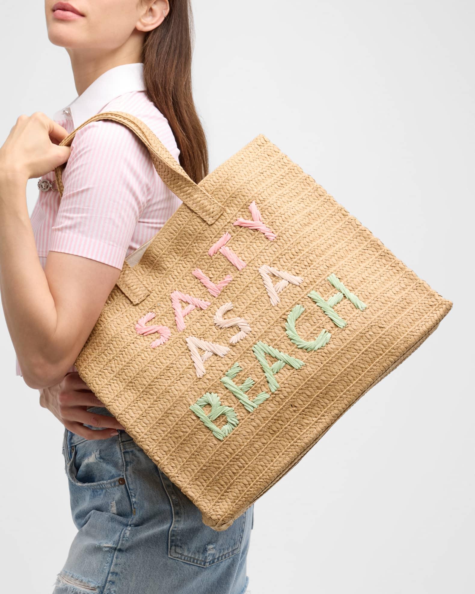 Salty as a Beach Straw Tote Bag Product Image
