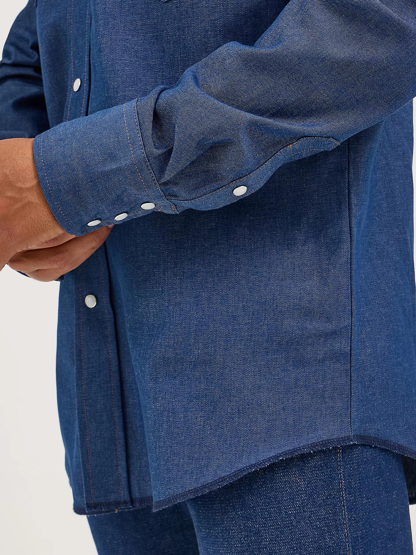 Cowboy Cut® Firm Finish Denim Western Snap Work Shirt | Men's SHIRTS | Wrangler® Product Image