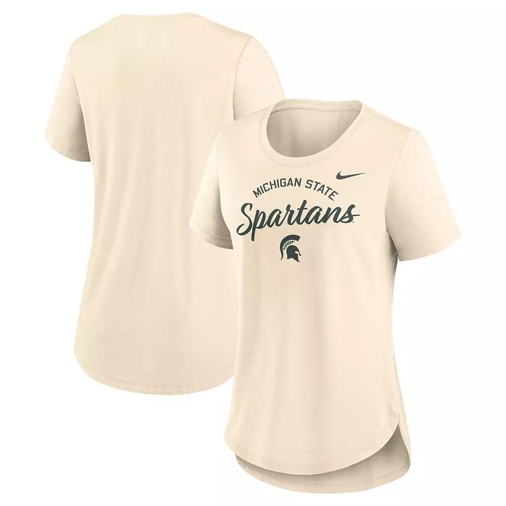 Women's Nike Cream Michigan State Spartans Script Logo Tri-Blend T-Shirt,  Product Image