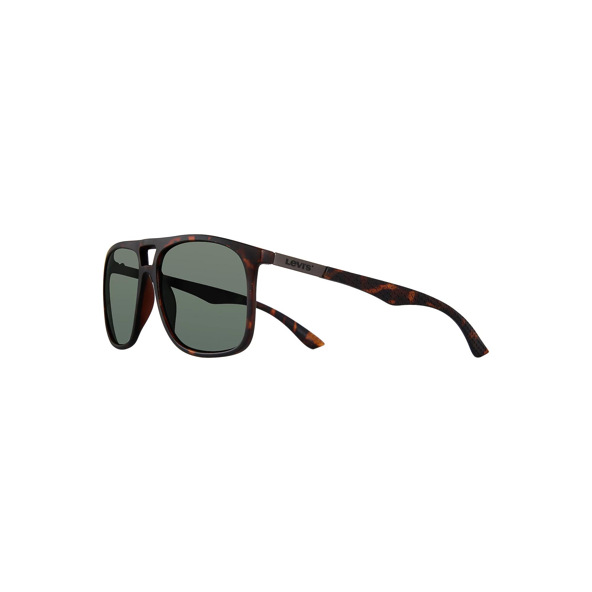 Men's Levi's® 57mm Plastic Navigator Sunglasses, Brown Product Image