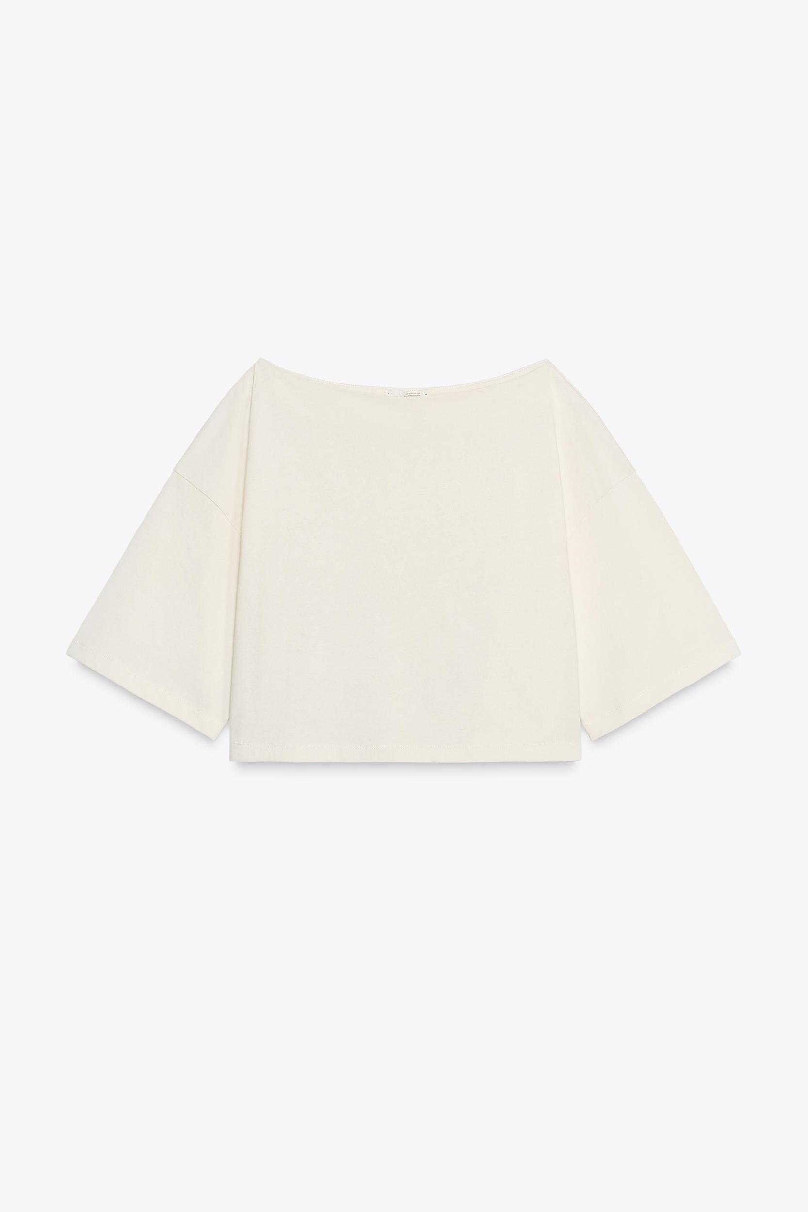 BOAT NECK COTTON T-SHIRT Product Image