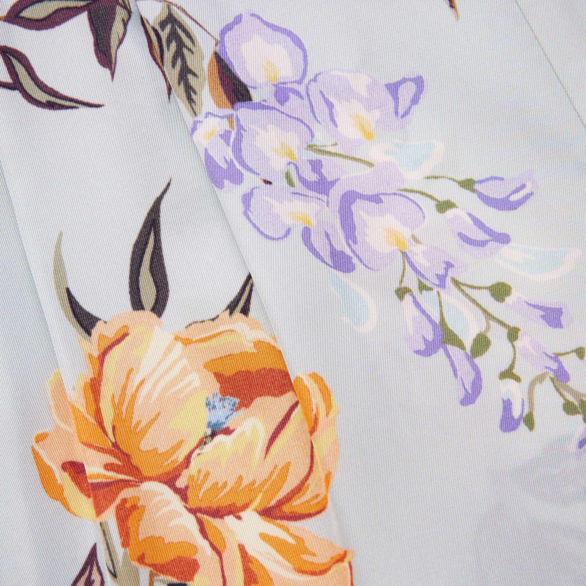 Blue Floral Viscose Shirt Product Image