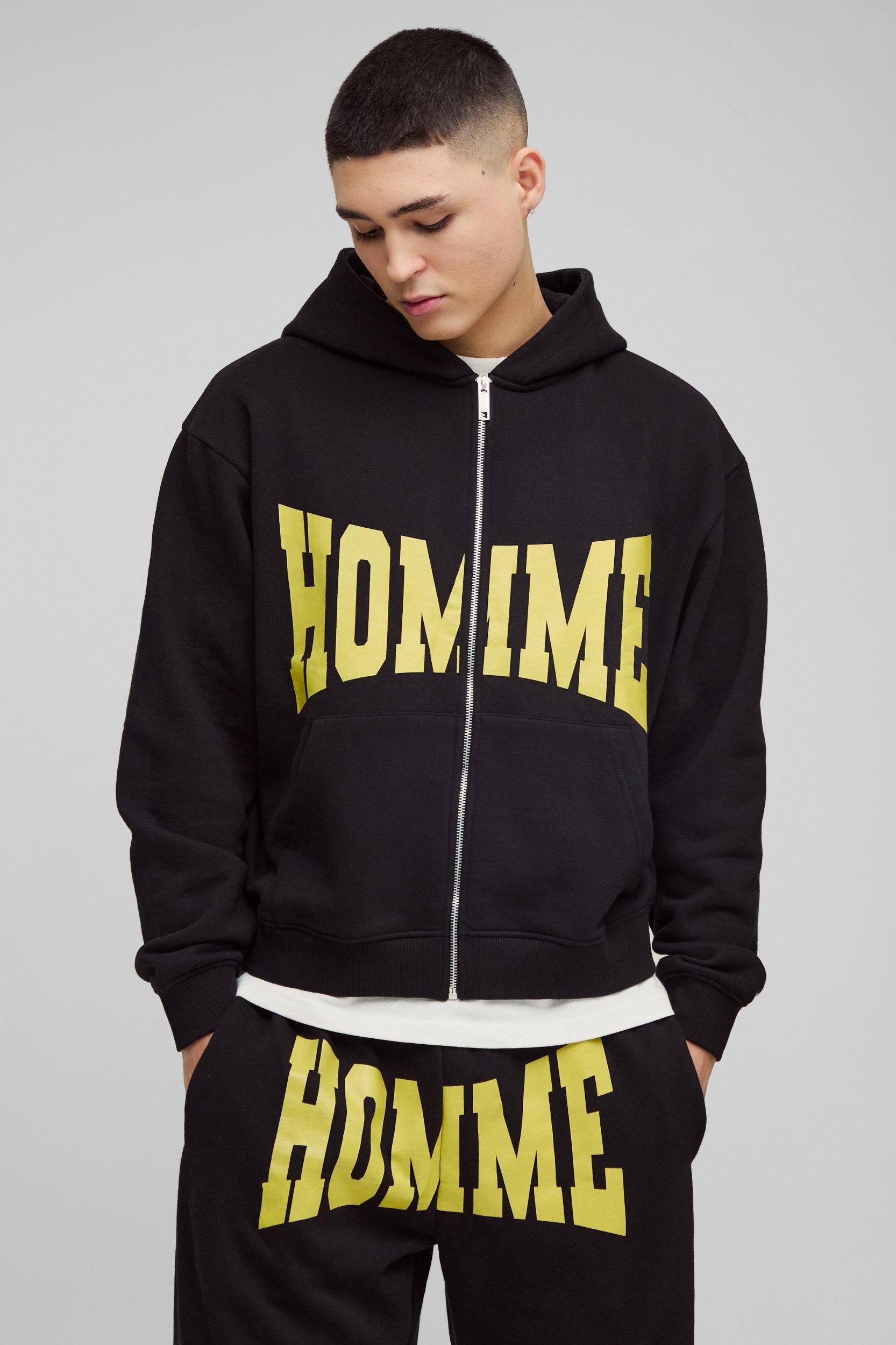 Oversized Homme Zip Hooded Split Hem Tracksuit | boohooMAN USA Product Image