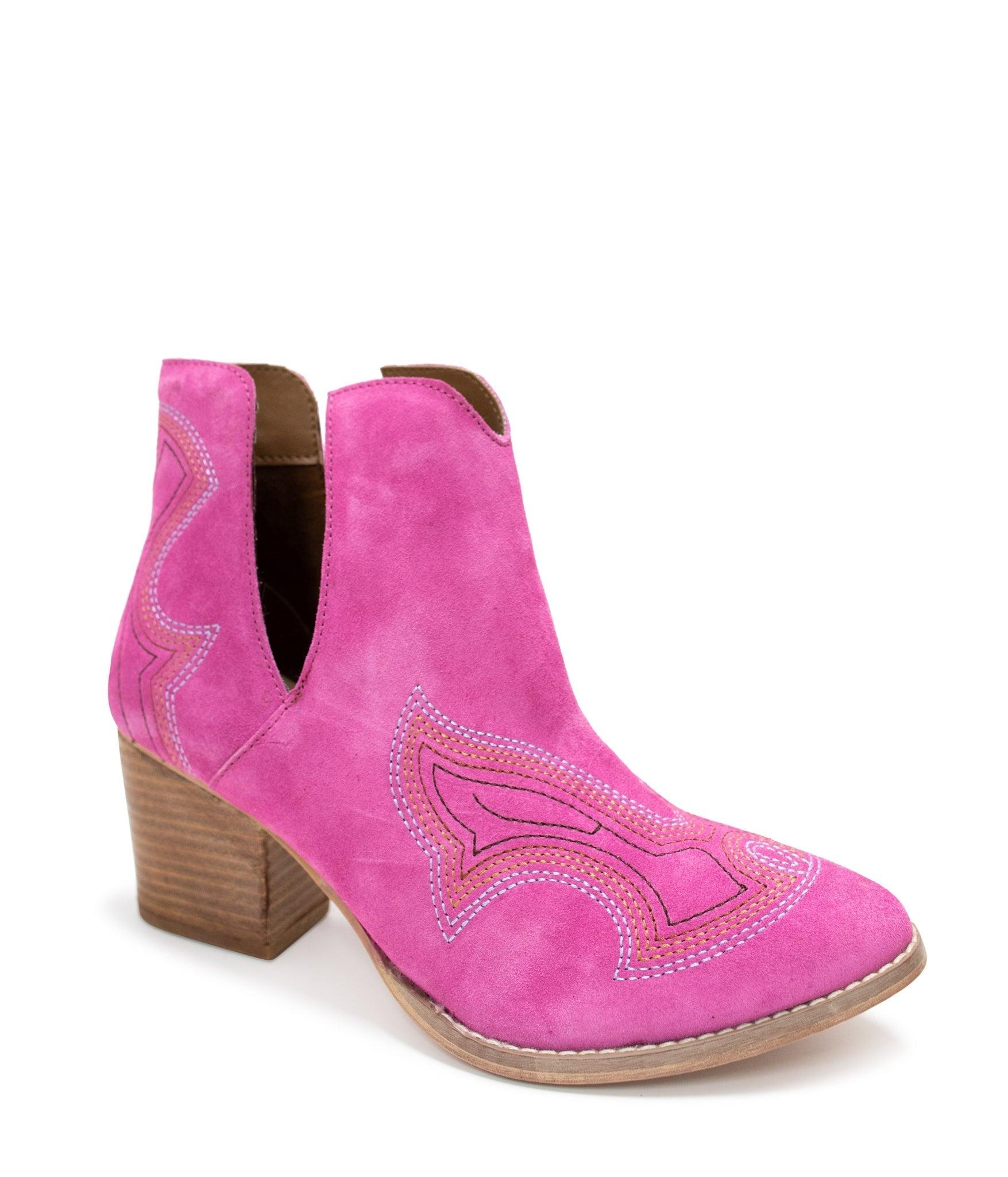 Journee Ankle Boots in Magenta (Online Exclusive) Product Image