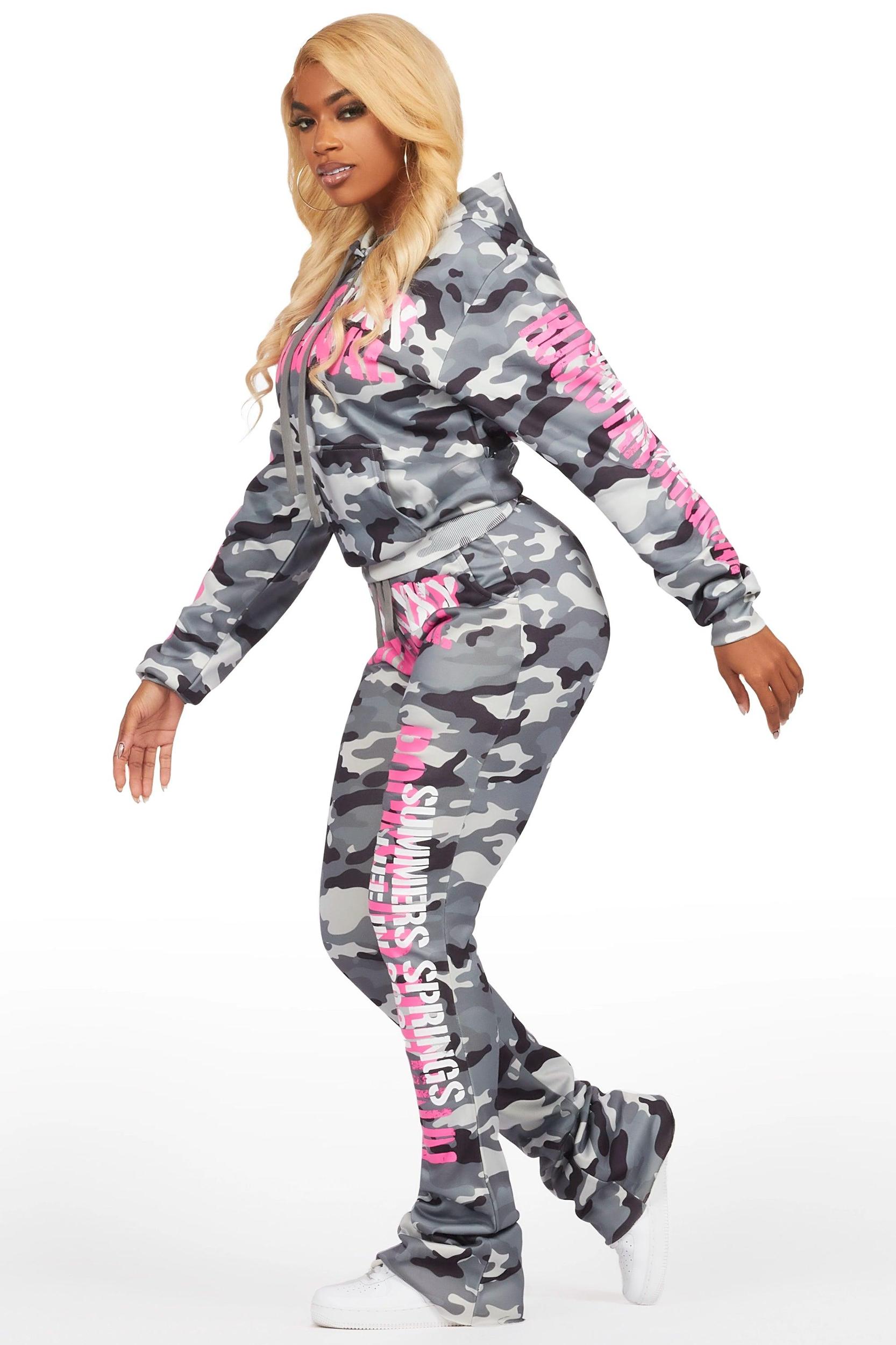 Lamani Black Camo Super Stacked Trackset Female Product Image