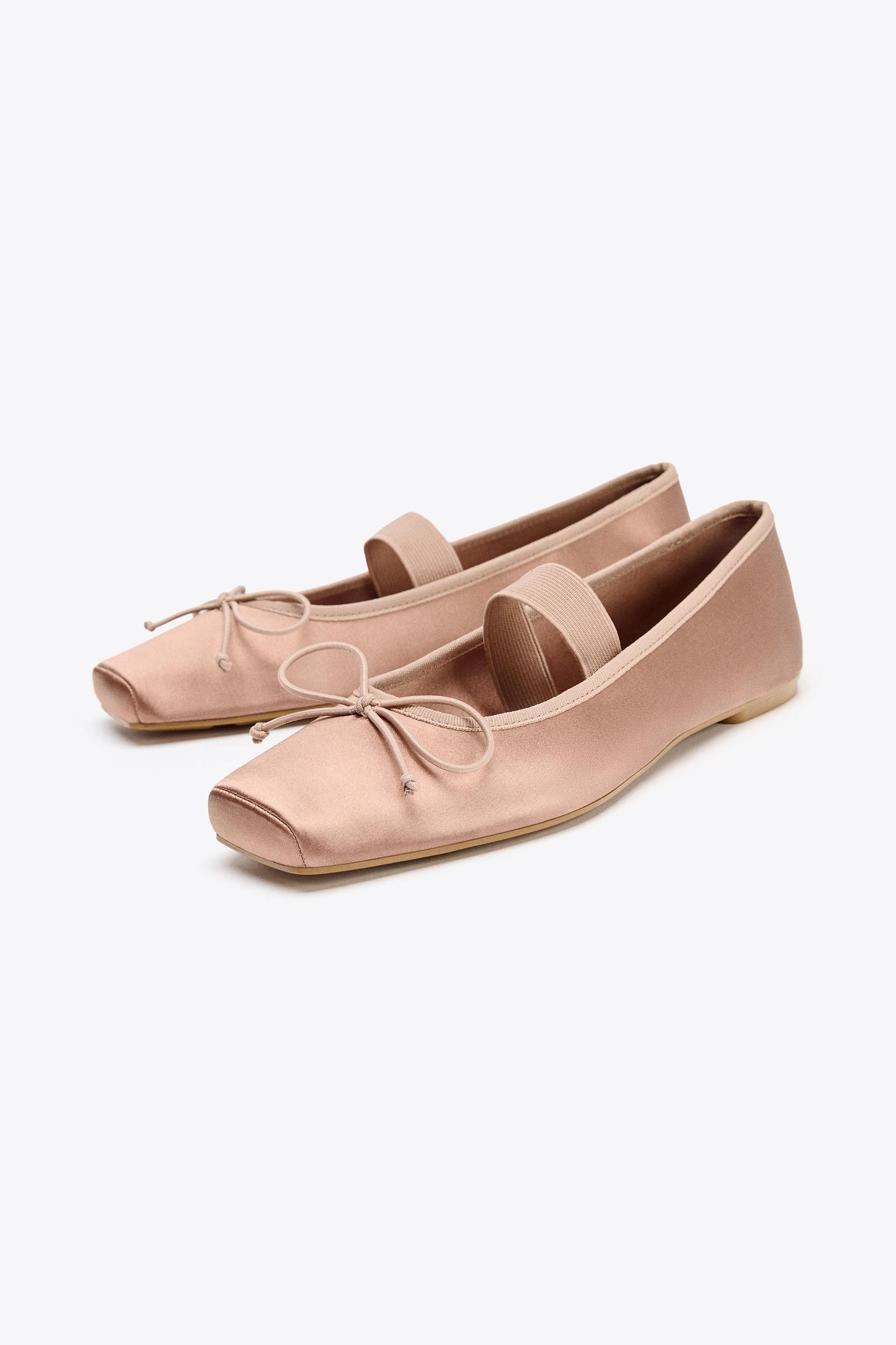 SATIN BOW BALLET FLATS Product Image