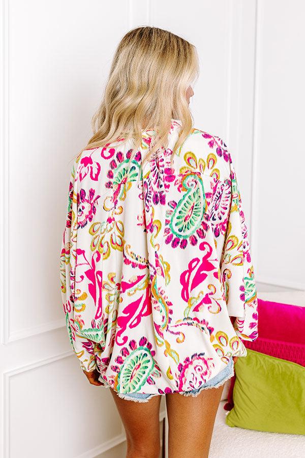 Cocktail Hour Floral Bodysuit in Hot Pink Product Image