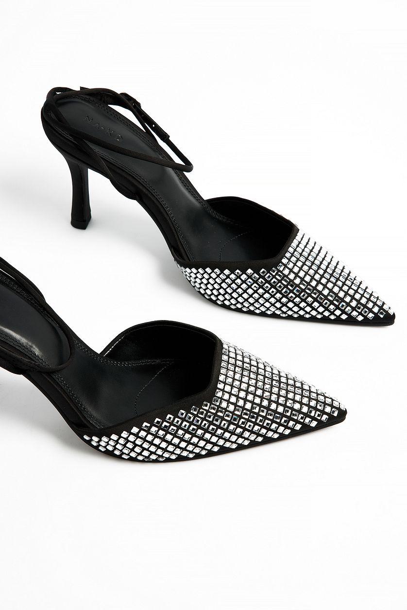 Rhinestone Covered Pumps Silver Product Image