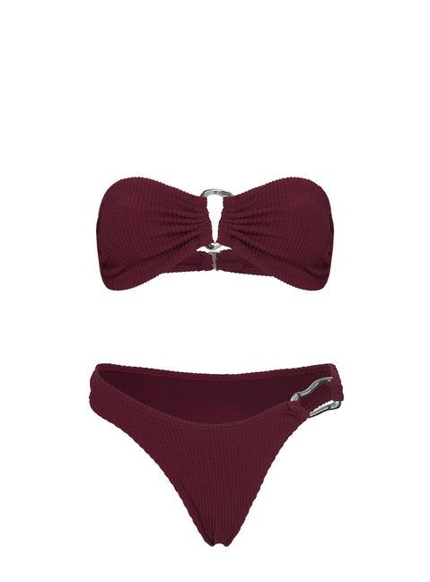 Zemi Hardware Bandeau Bikini Top Red Product Image