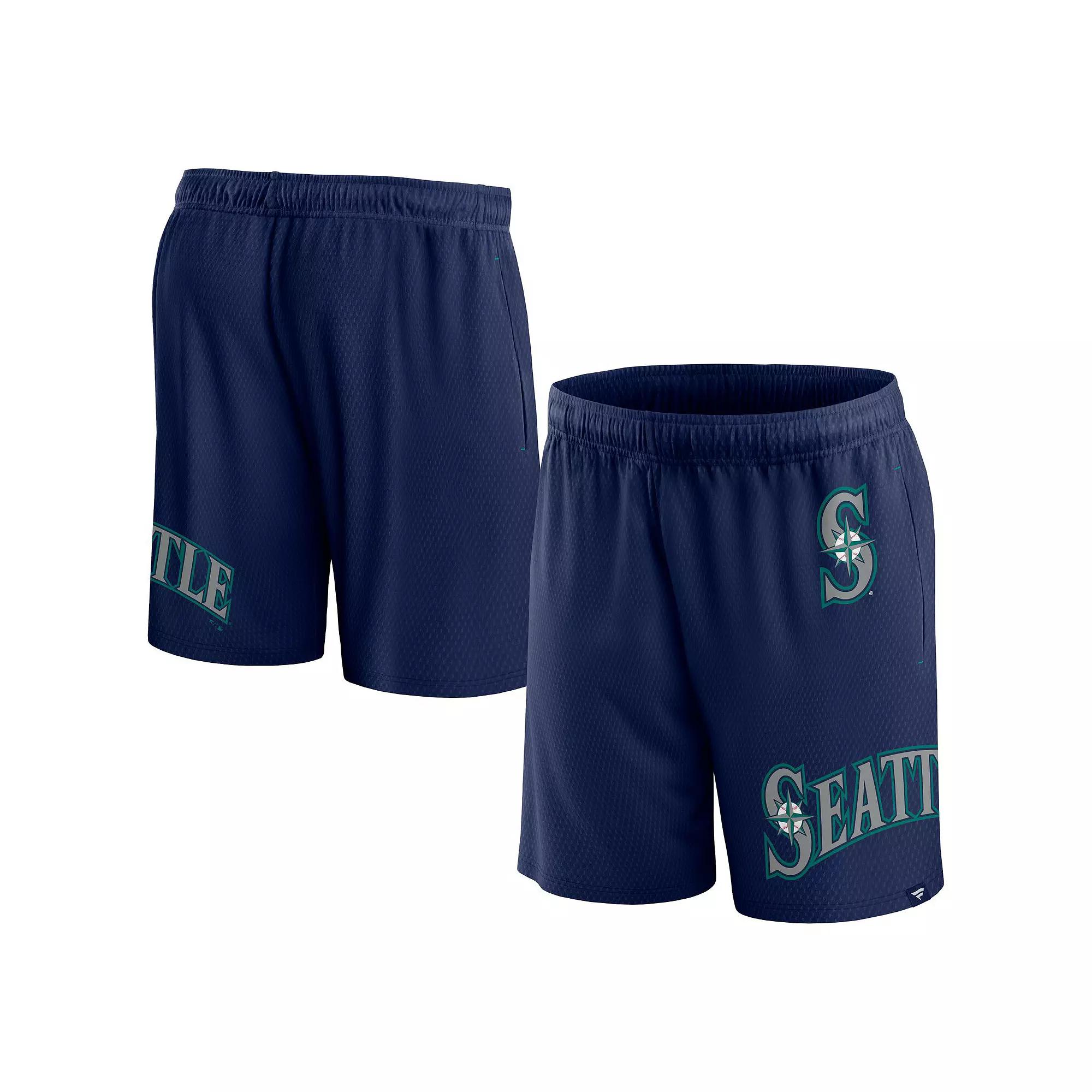Men's Fanatics Branded Navy Seattle Mariners Clincher Mesh Shorts,  Product Image