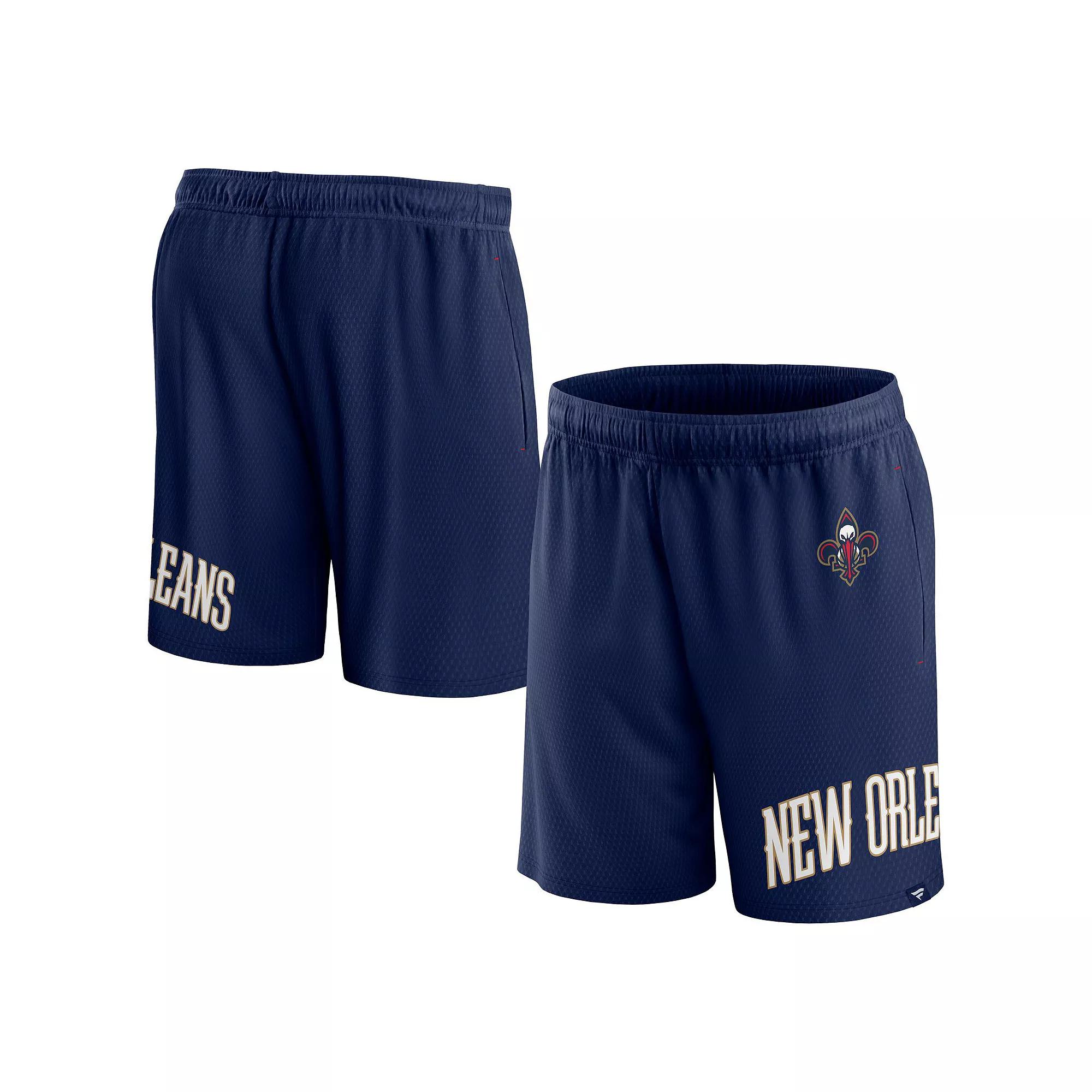 Men's Fanatics Branded Navy New Orleans Pelicans Free Throw Mesh Shorts,  Product Image