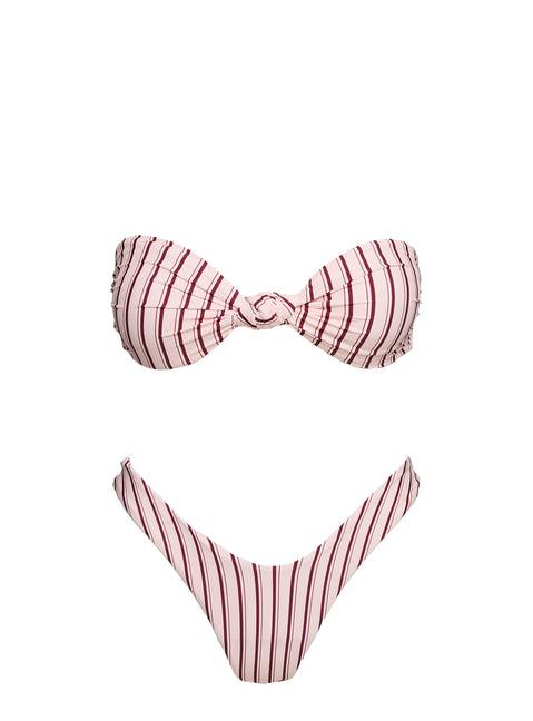 Nevaeh High Cut Bikini Bottoms Pale Pink Stripe Product Image