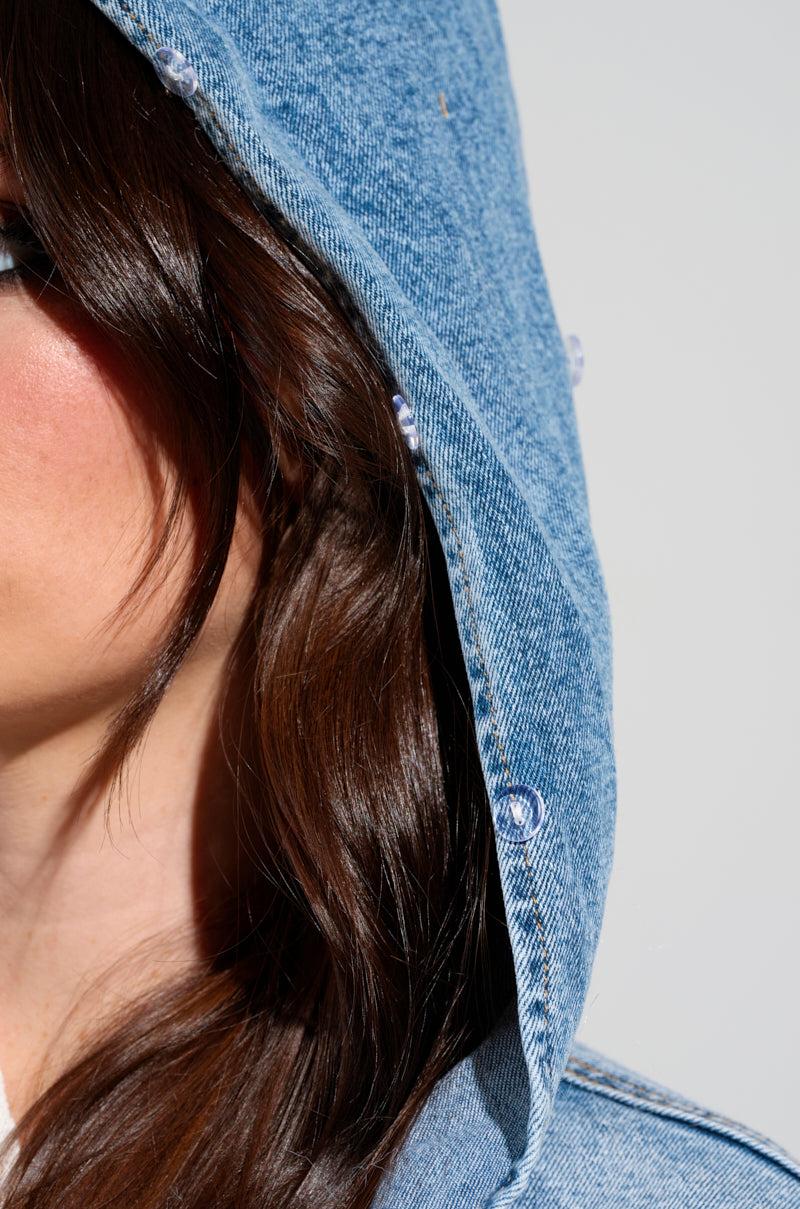 SITTING PRETTY FUR TRIM DENIM JACKET Product Image