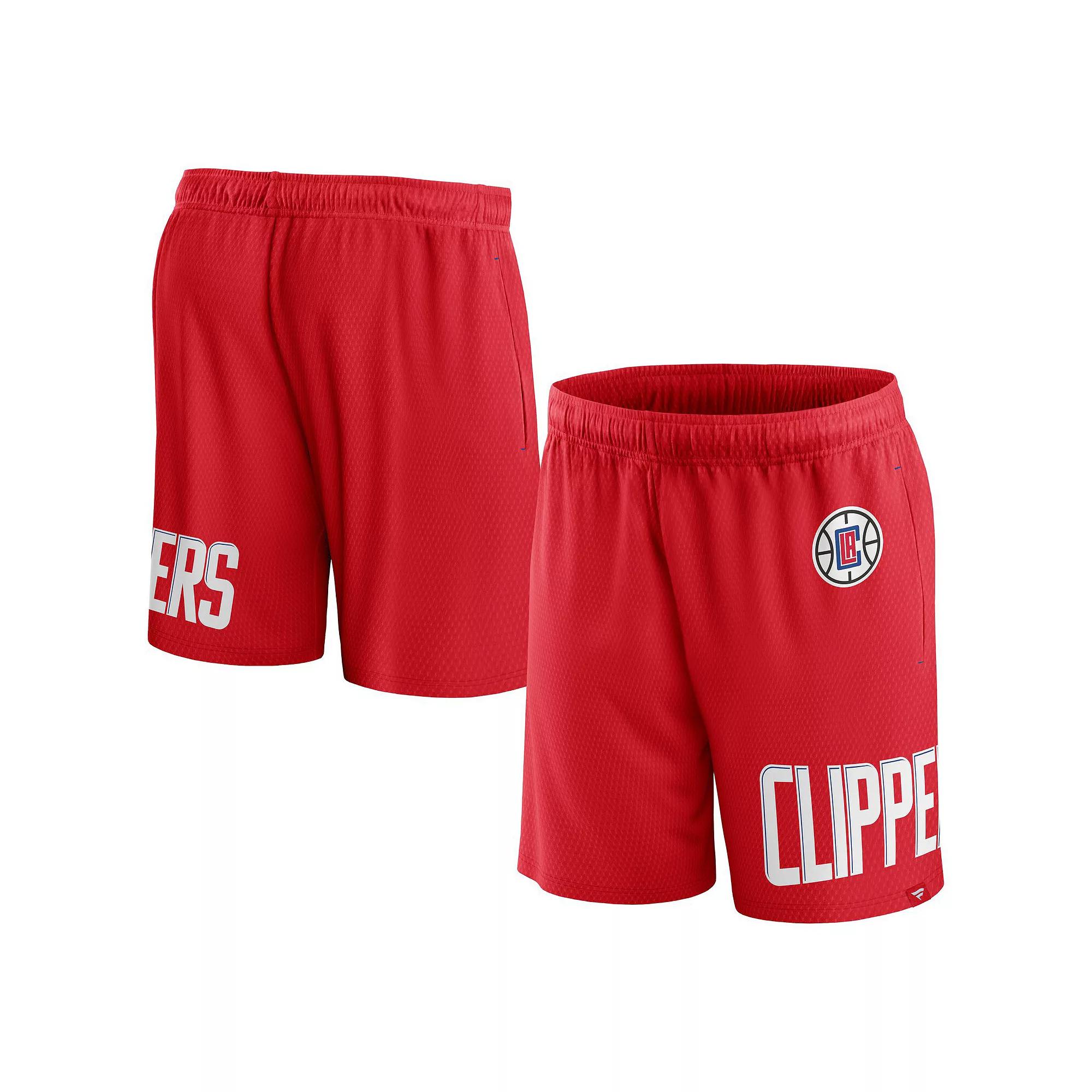 Men's Fanatics Branded Red LA Clippers Free Throw Mesh Shorts,  Product Image