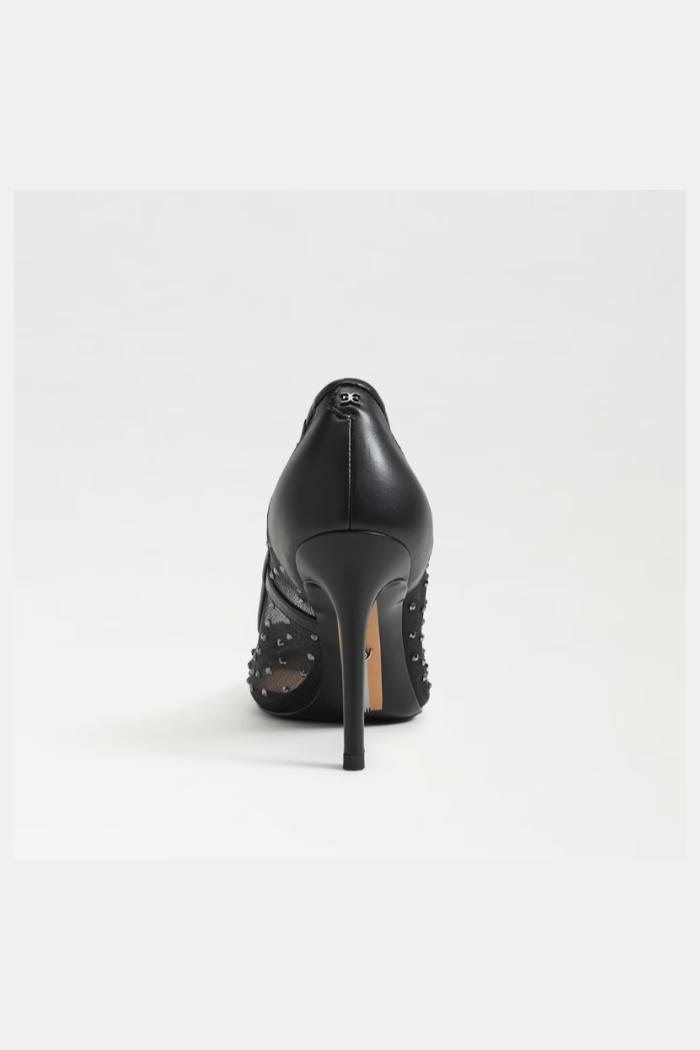 Hazel Mesh Pointed Toe Pump - Black Product Image