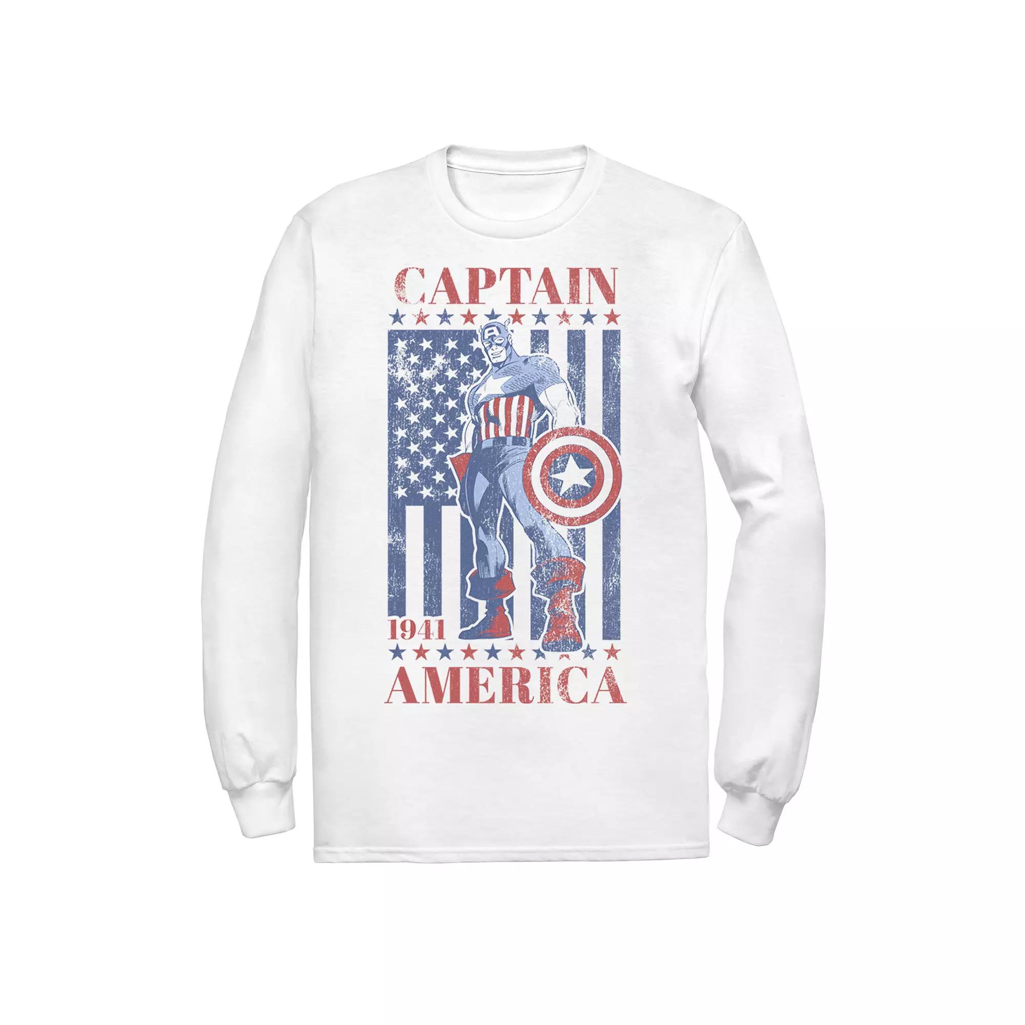 Men's Marvel Captain America Vintage Flag 1941 Tee, Size: XXL, White Product Image