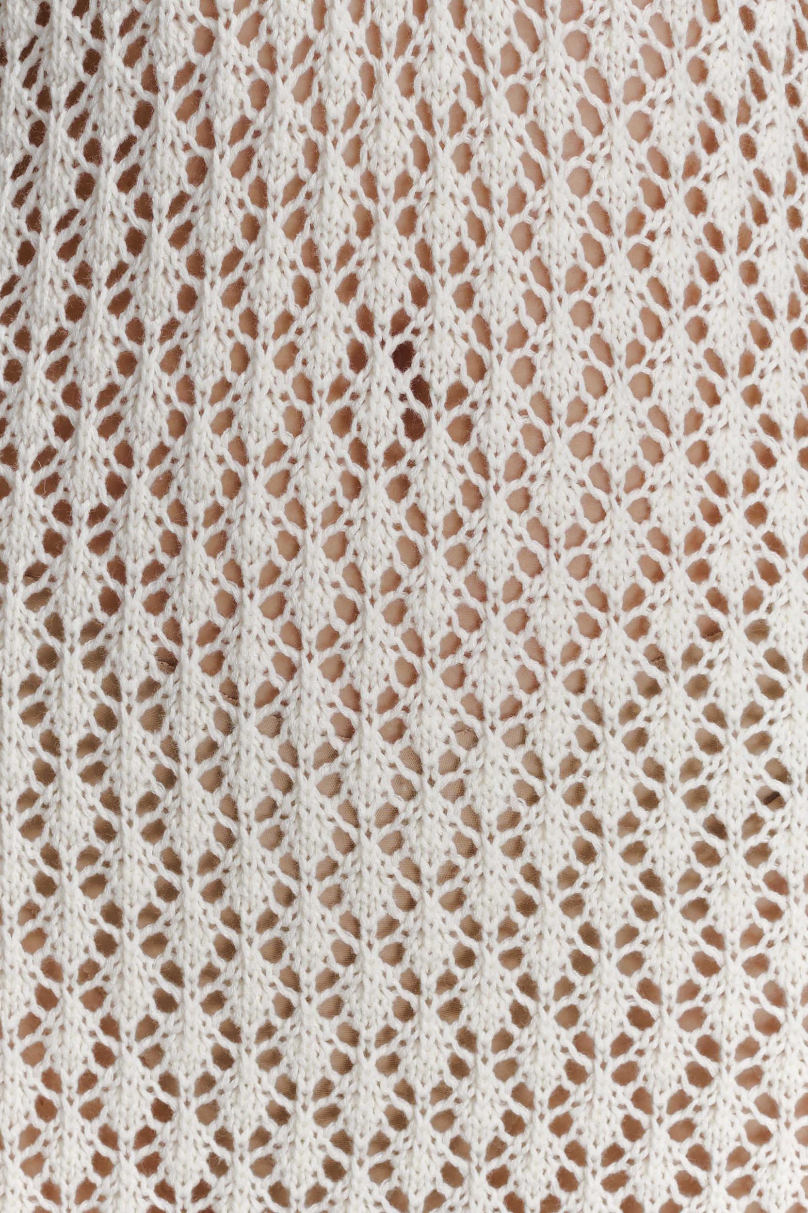 Kayleigh Crochet Fishtail Flare Sleeve Maxi Dress - White Product Image