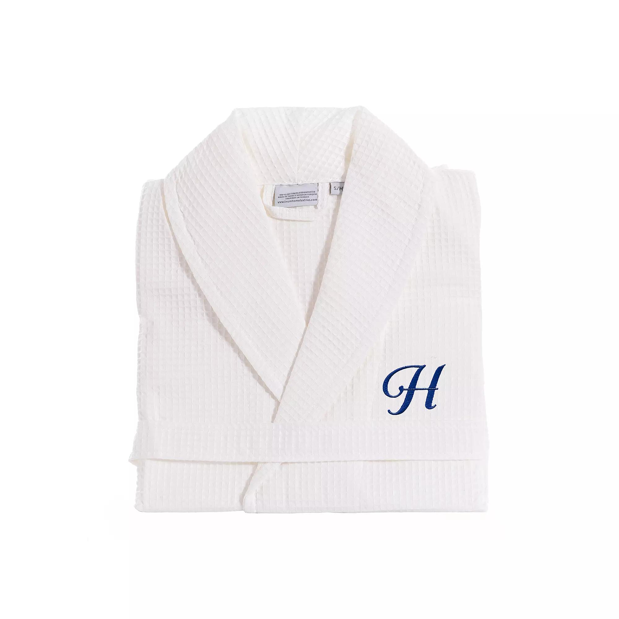 Linum Home Textiles Turkish Cotton Personalized Waffle Weave Bathrobe, Adult Unisex,  Product Image