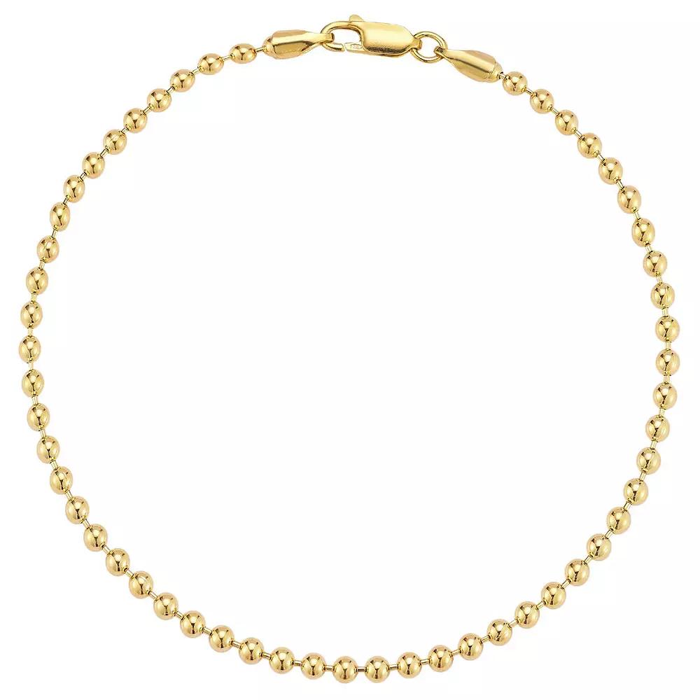 Men's Menster Sterling Silver Ball Bracelet, Size: 9.5", Gold Tone Product Image