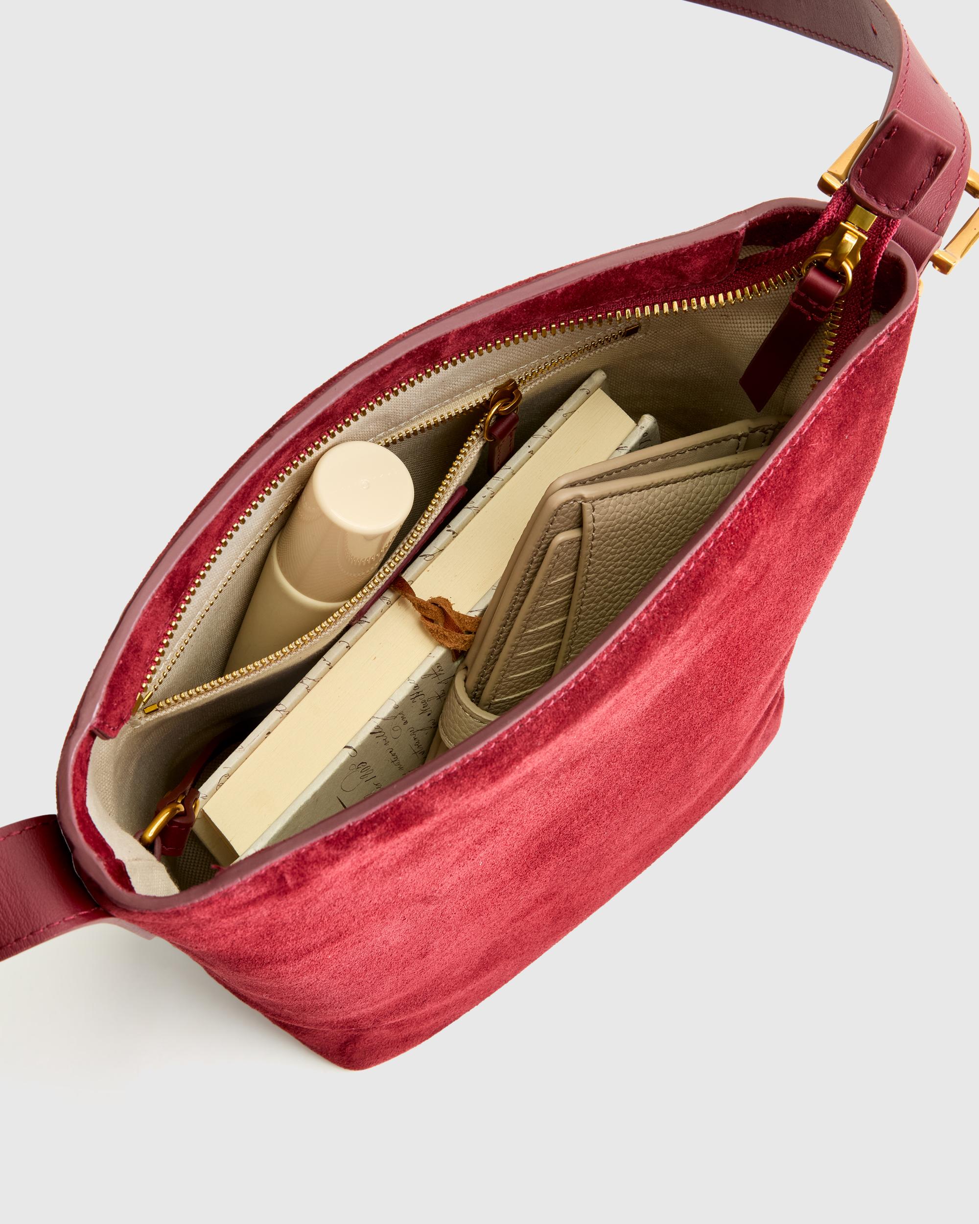 Quince | Women's Italian Suede Bucket Crossbody Suede Leather Product Image