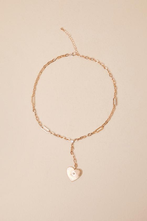 Glowing Affection Gold Heart Necklace Product Image