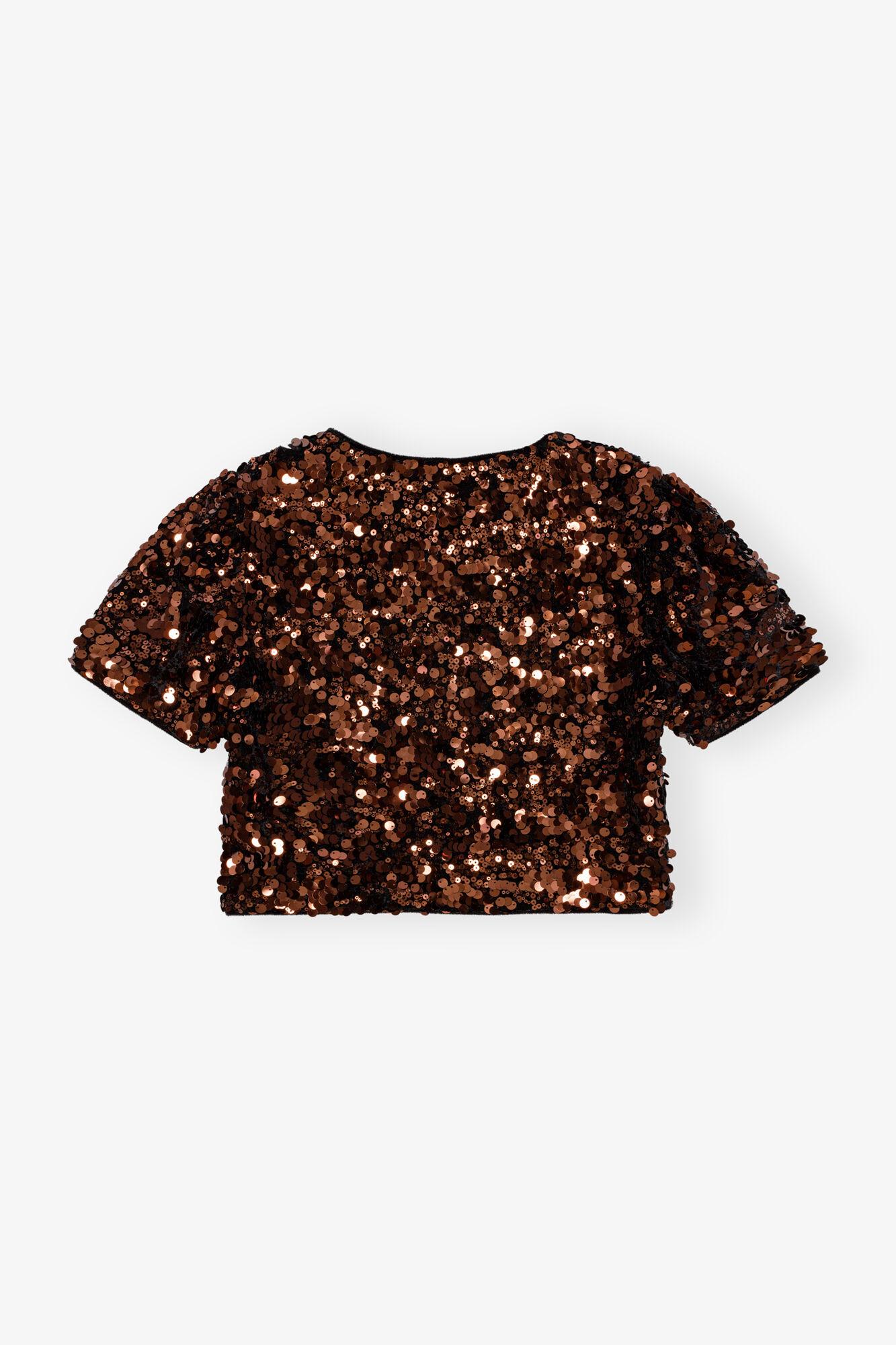 Brown Sequins Blouse Product Image