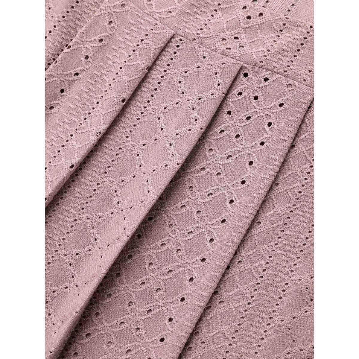 Plus Size Textured Cut-Out Square Neck Shirt DustyPink Women Leisure Texture Square Neck Casual T-shirts BloomChic 26/4X Product Image