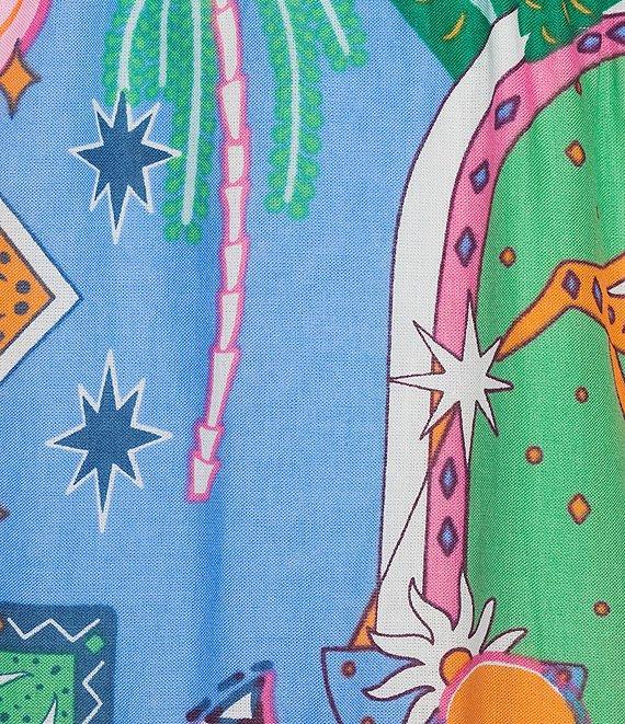 J.Marie Mara Floral V-Neck Ruffle Sleeve Midi A-Line Dress Product Image