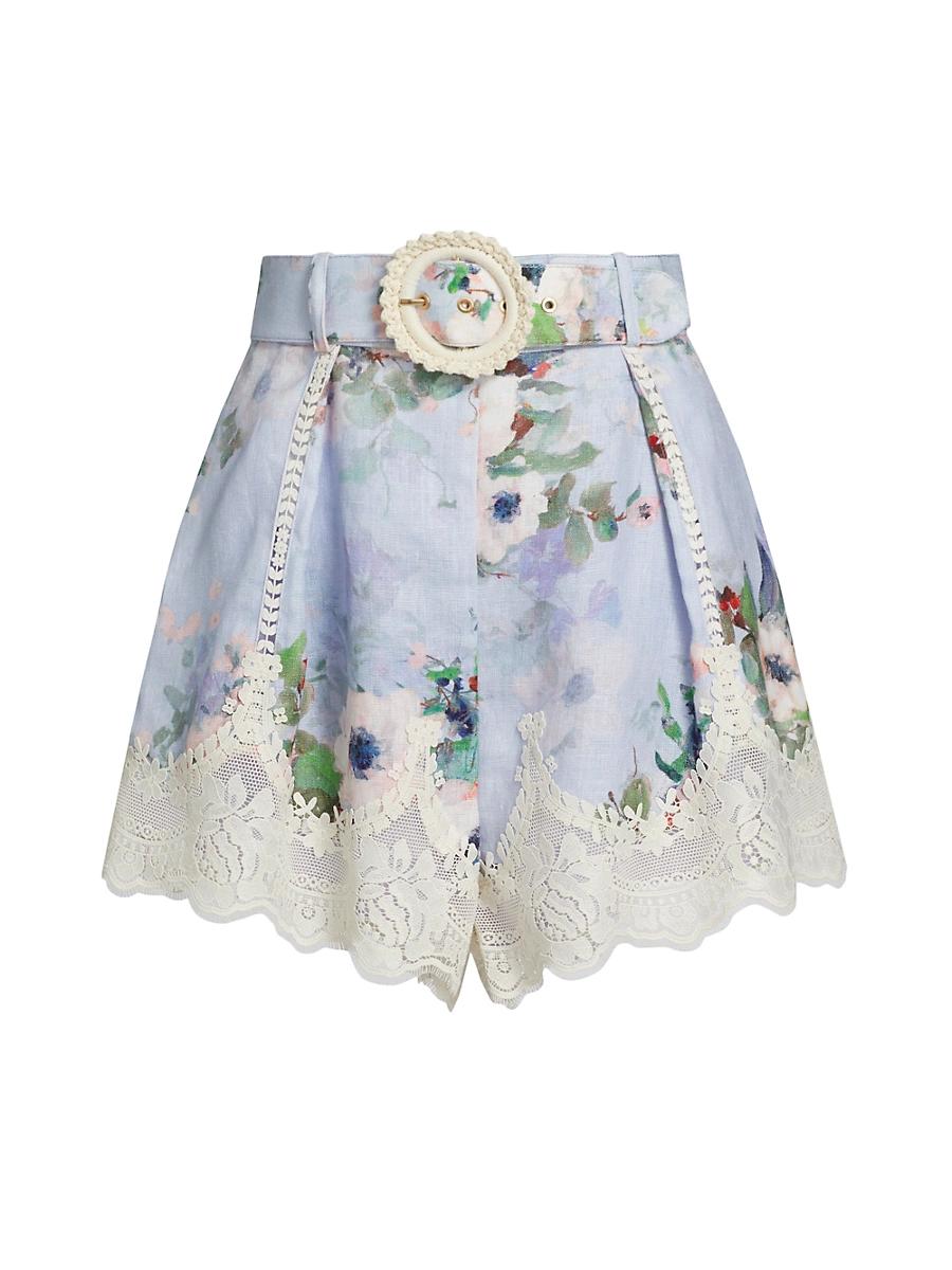 Womens Everley Lace-Trim Tuck Shorts Product Image