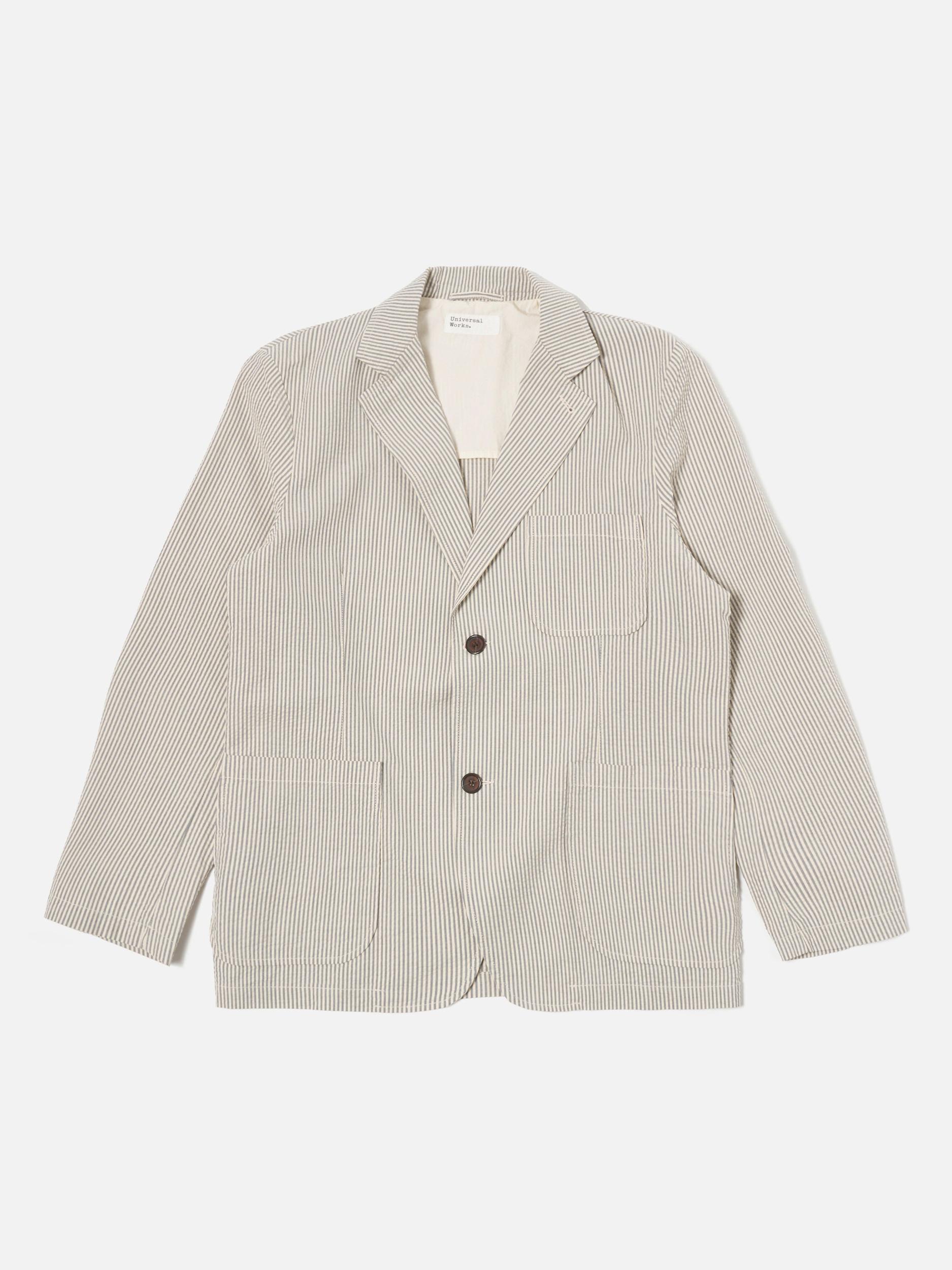 Grey Derby Stripe Two Button Jacket Product Image