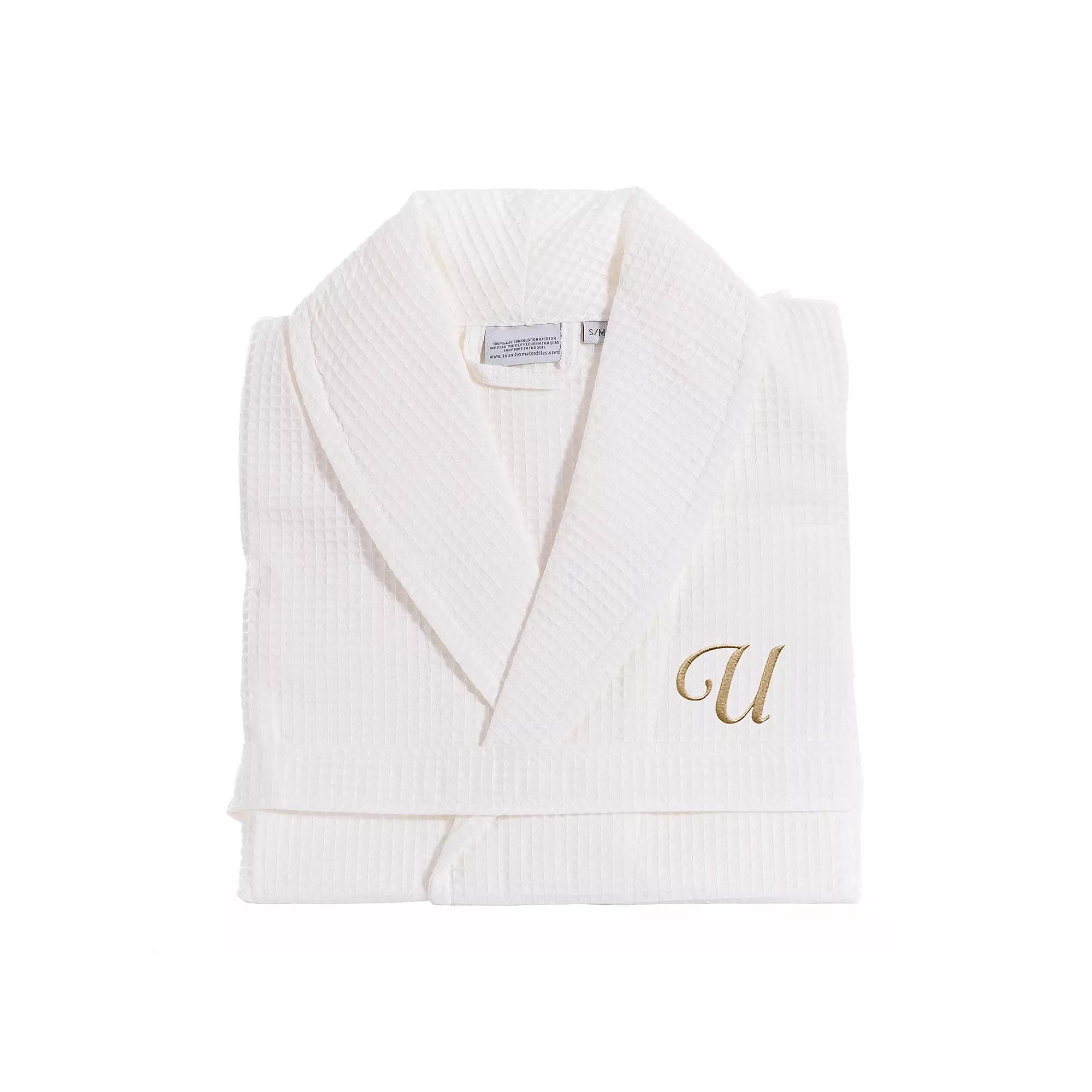 Linum Home Textiles Turkish Cotton Personalized Waffle Weave Bathrobe, Adult Unisex,  Product Image