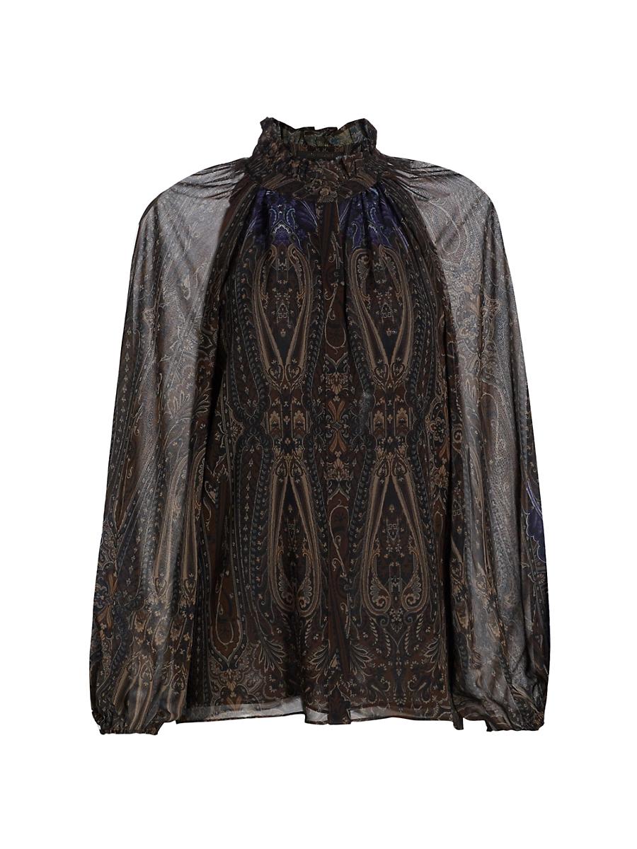 Womens Sofiana Paisley Chiffon Blouse Product Image