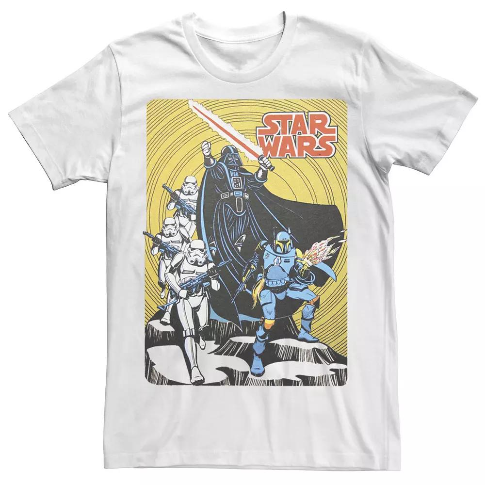 Men's Star Wars Vintage Group Shot Poster Tee, Size: 3XL, White Product Image