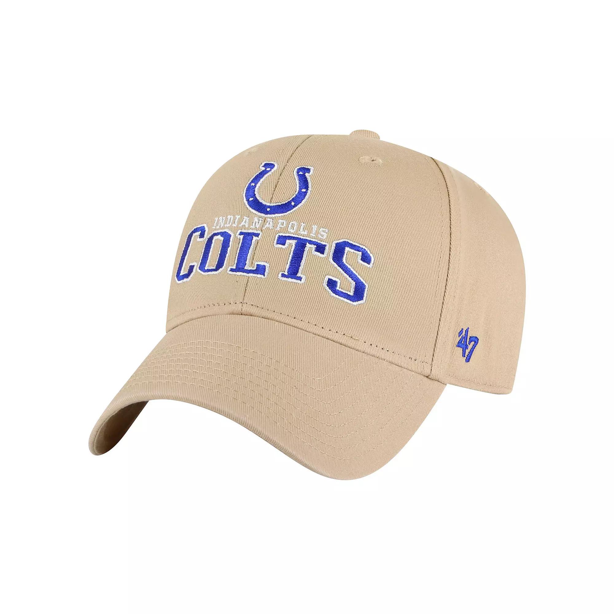 Men's '47 Khaki Indianapolis Colts Powell MVP Adjustable Hat, Beig K Product Image