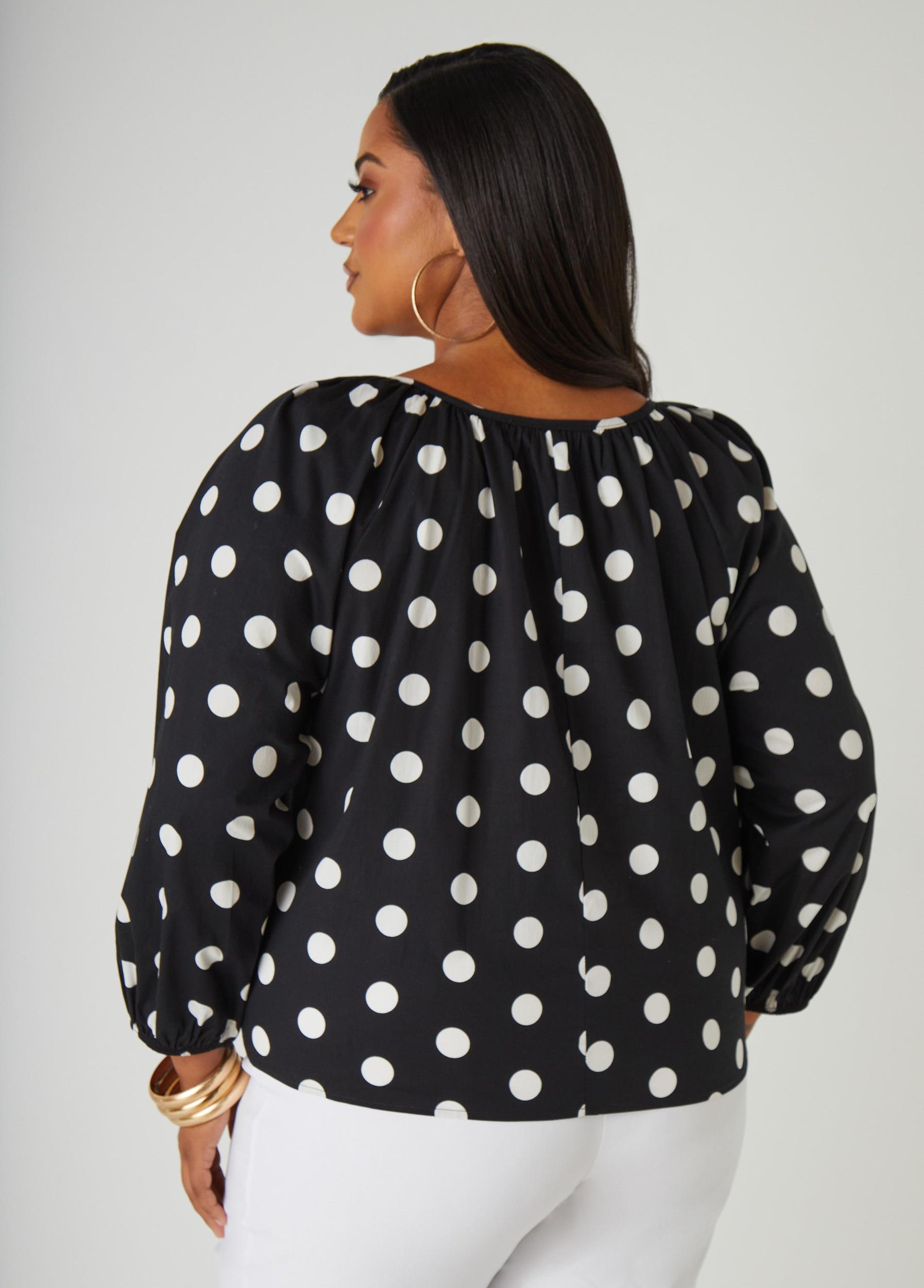 Polka Dot Poplin Blouse Product Image