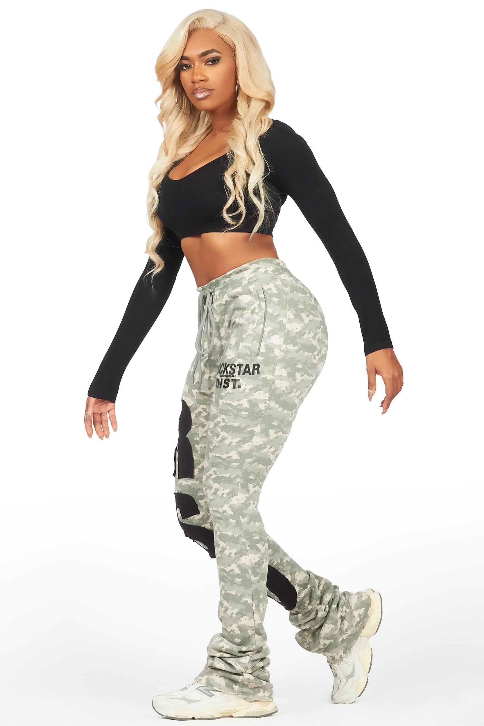 Tatiana Digital Camo Super Stacked Track Pant Female Product Image