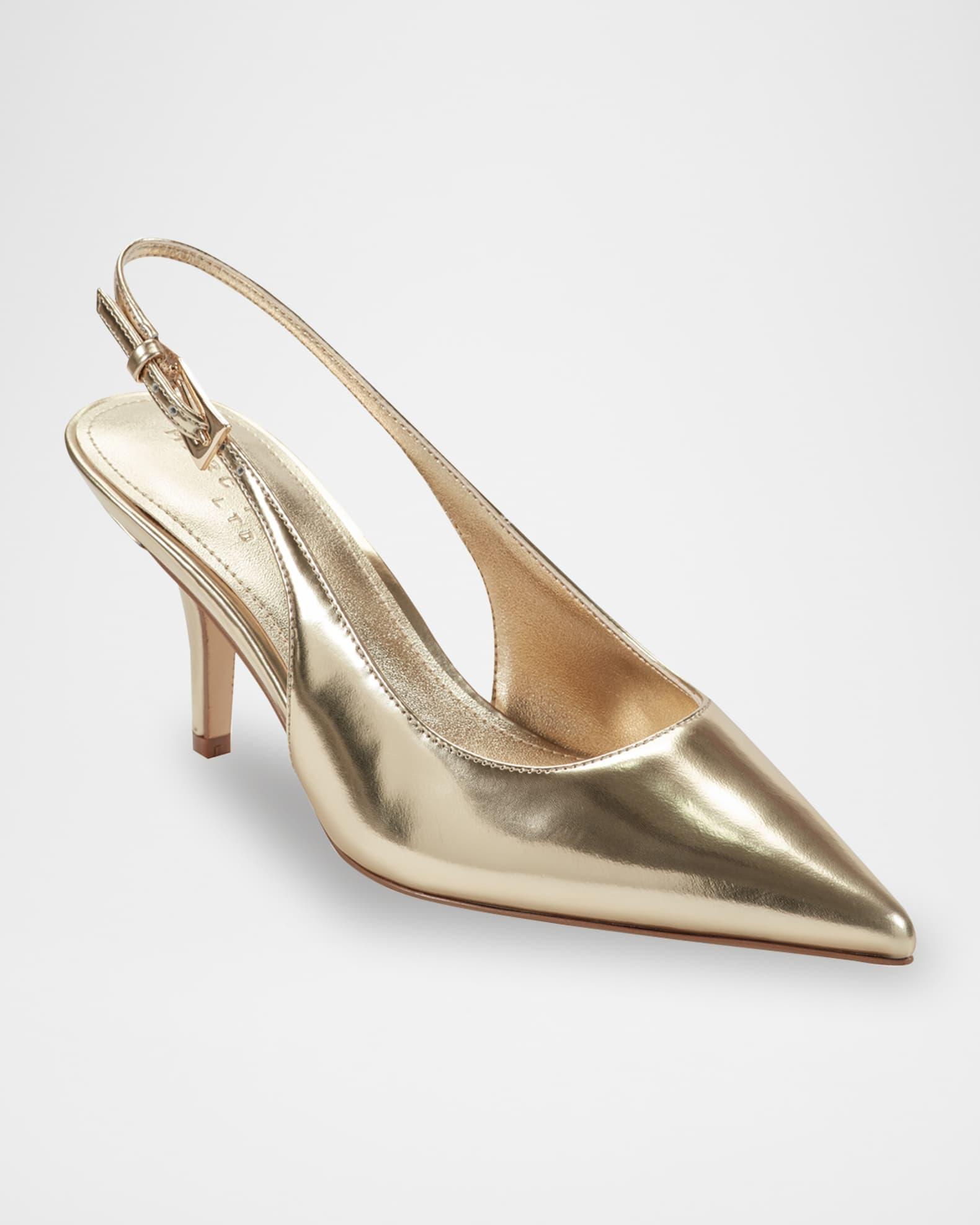 Dorie Metallic Leather Slingback Pumps Product Image