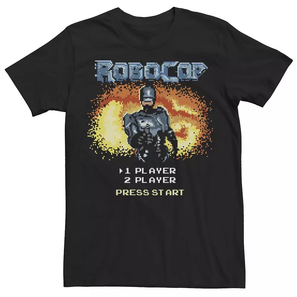 Men's RoboCop Video Game Start Menu Pixelated Portrait Tee,  Product Image