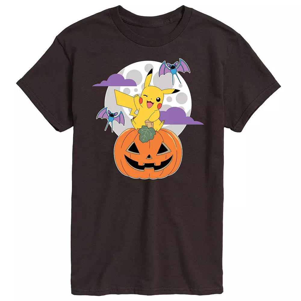 Men's Pokemon Pikachu Pumpkin With Moon Graphic Tee,  Product Image