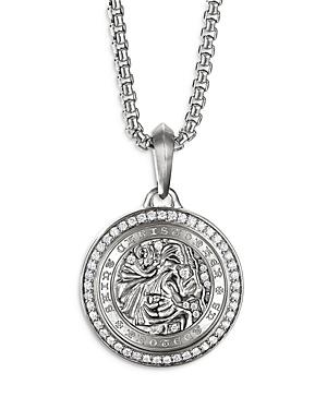 Mens St. Christopher Amulet in Sterling Silver Product Image