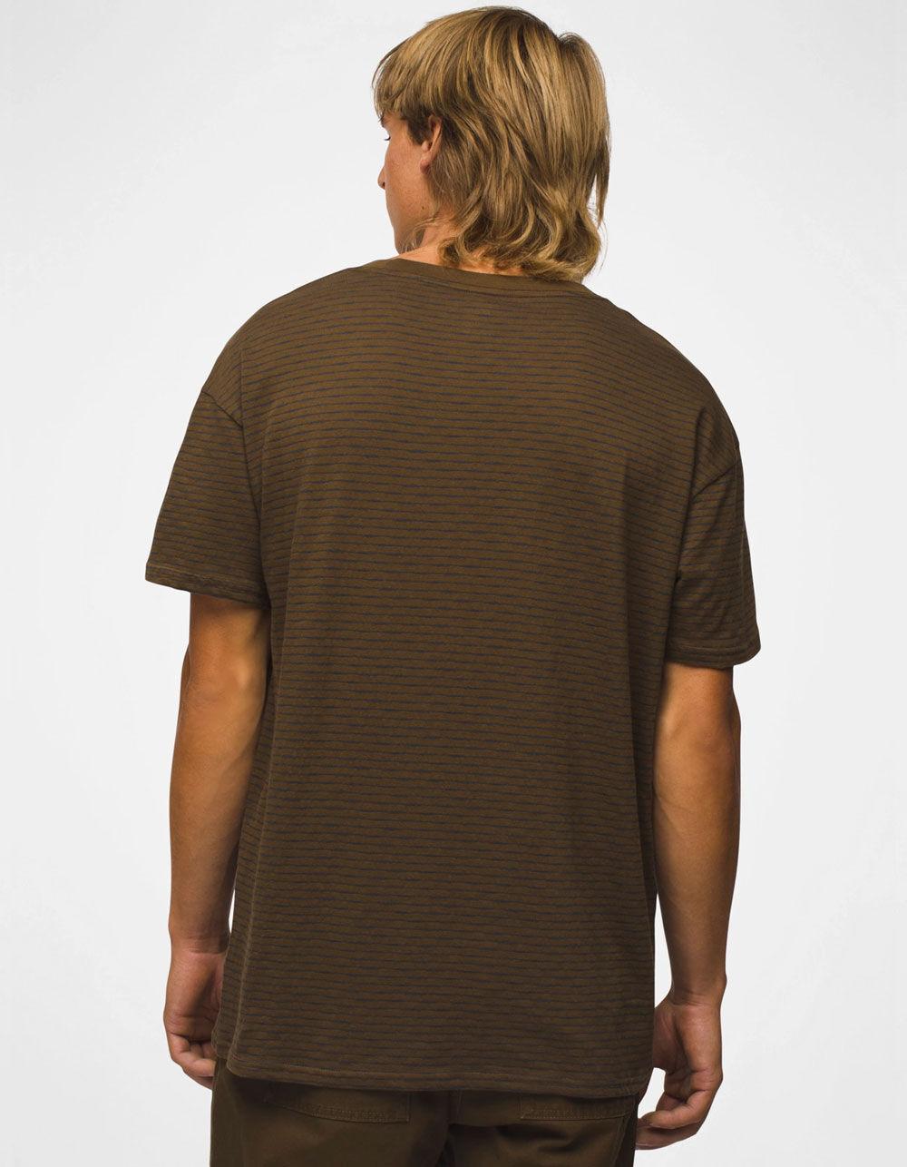 PRANA Paxton Mens Stripe Tee - BROWN Product Image