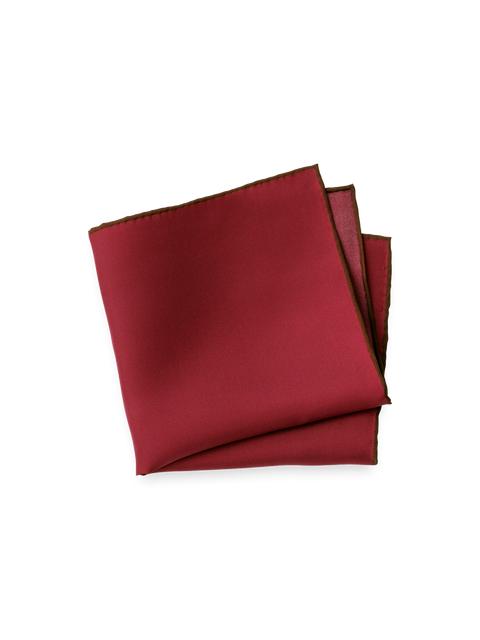 Solid Silk Pocket Square - Burgundy Product Image